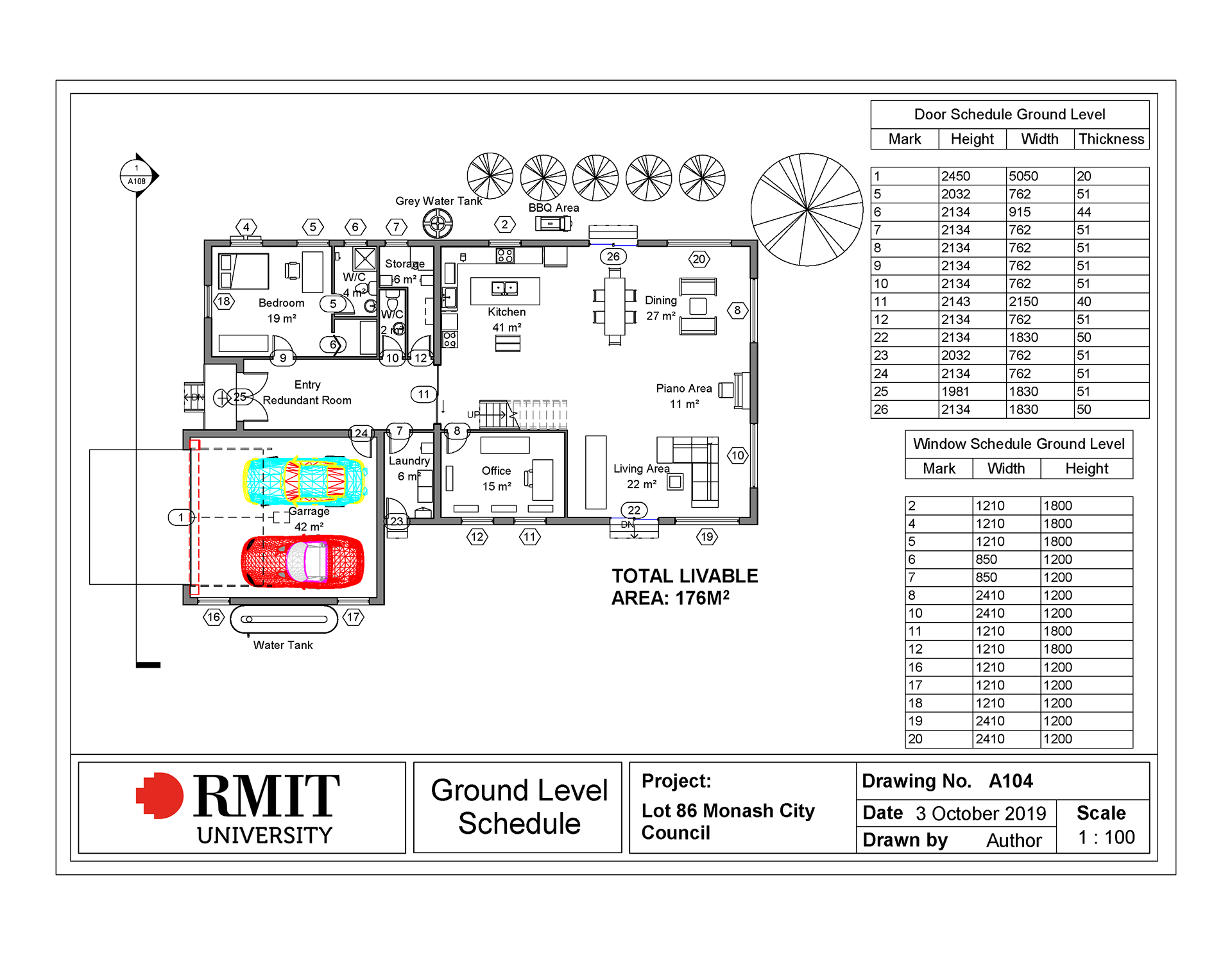 Ground Level Plan and Schedule
