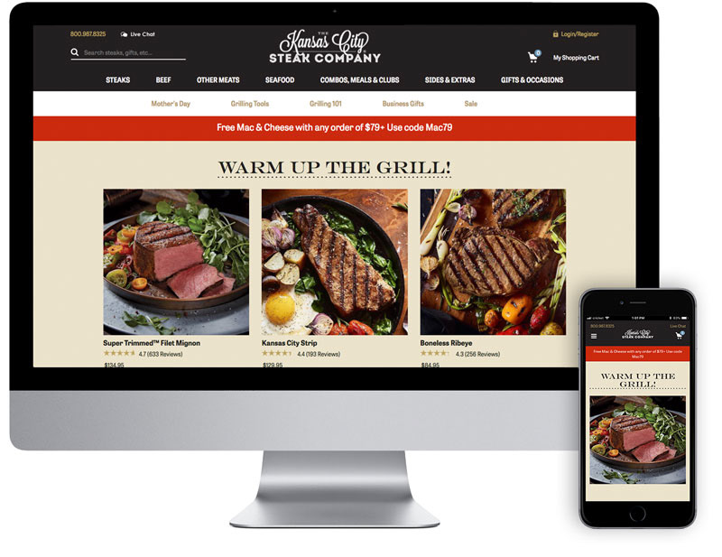 KC Steaks responsive website development