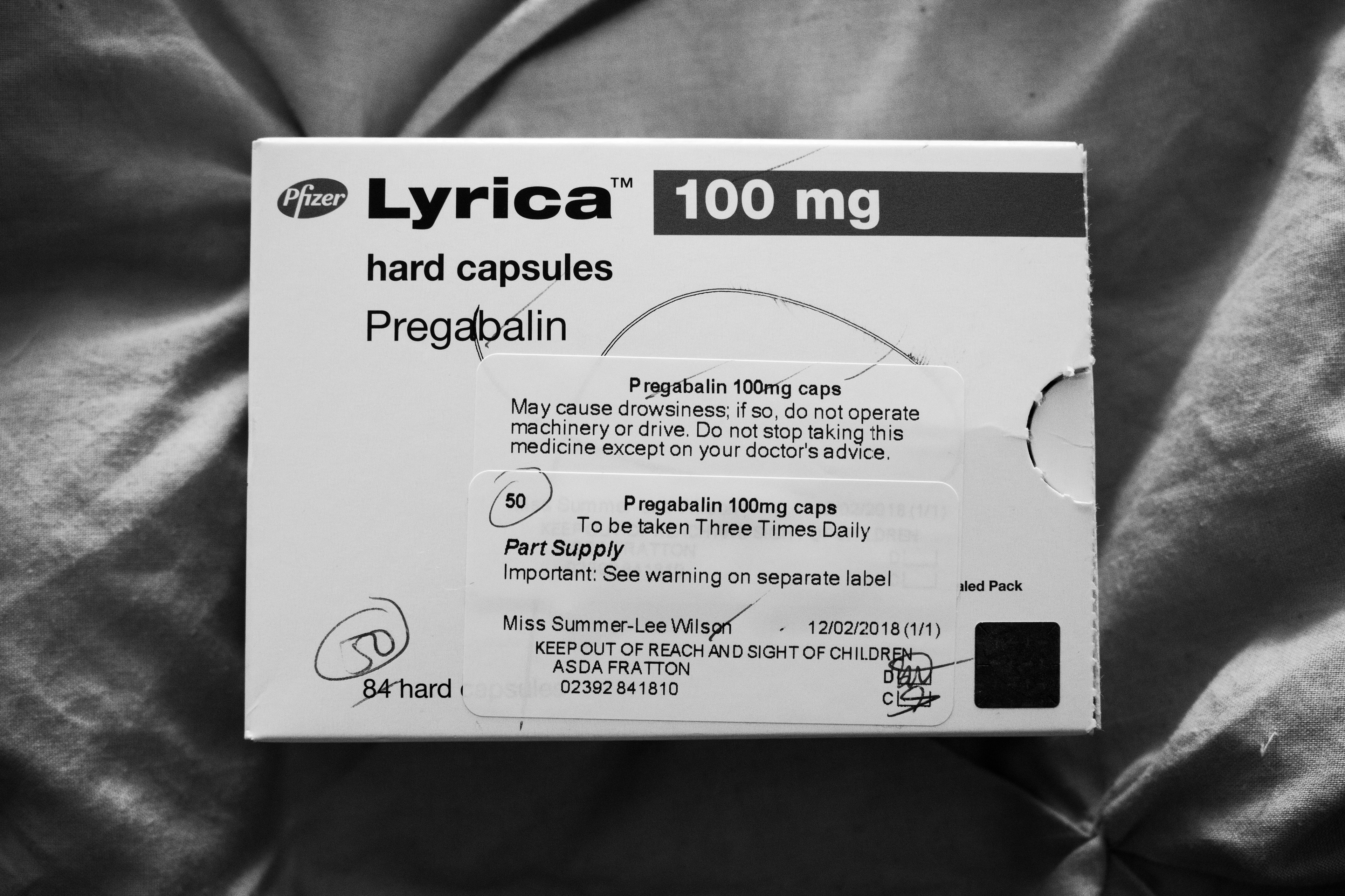 Large packet of pain killers, increased dose of 100mg