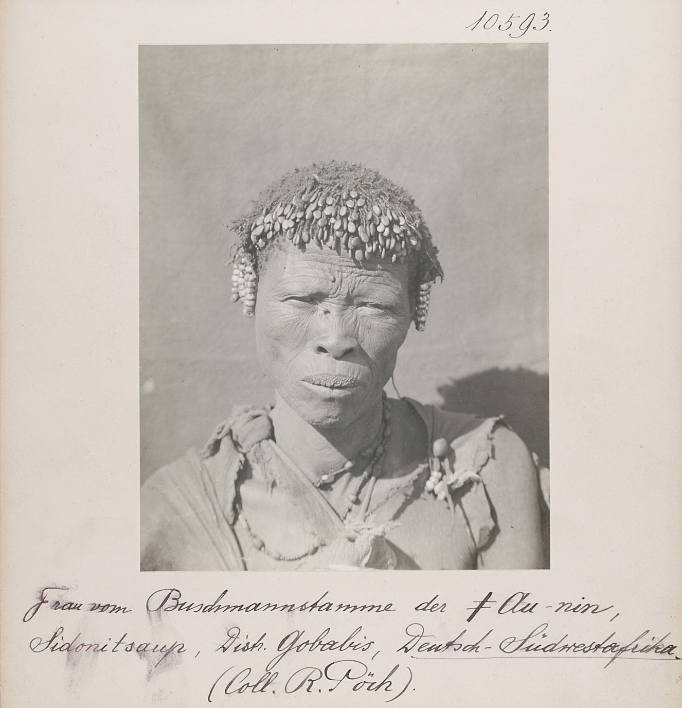 San woman of the Au-nin, Sidonitsaup, Distr. Gobabis, German South-West Africa (Collection Rudolf Pöch) Vienna World Museum, Photo 10.593