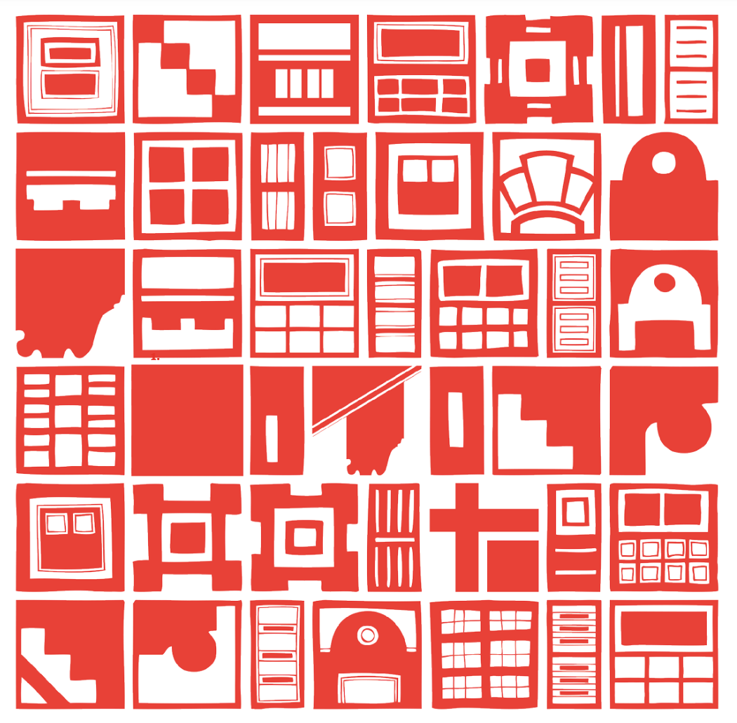 Shapes inspired by facades in Veenhuizen