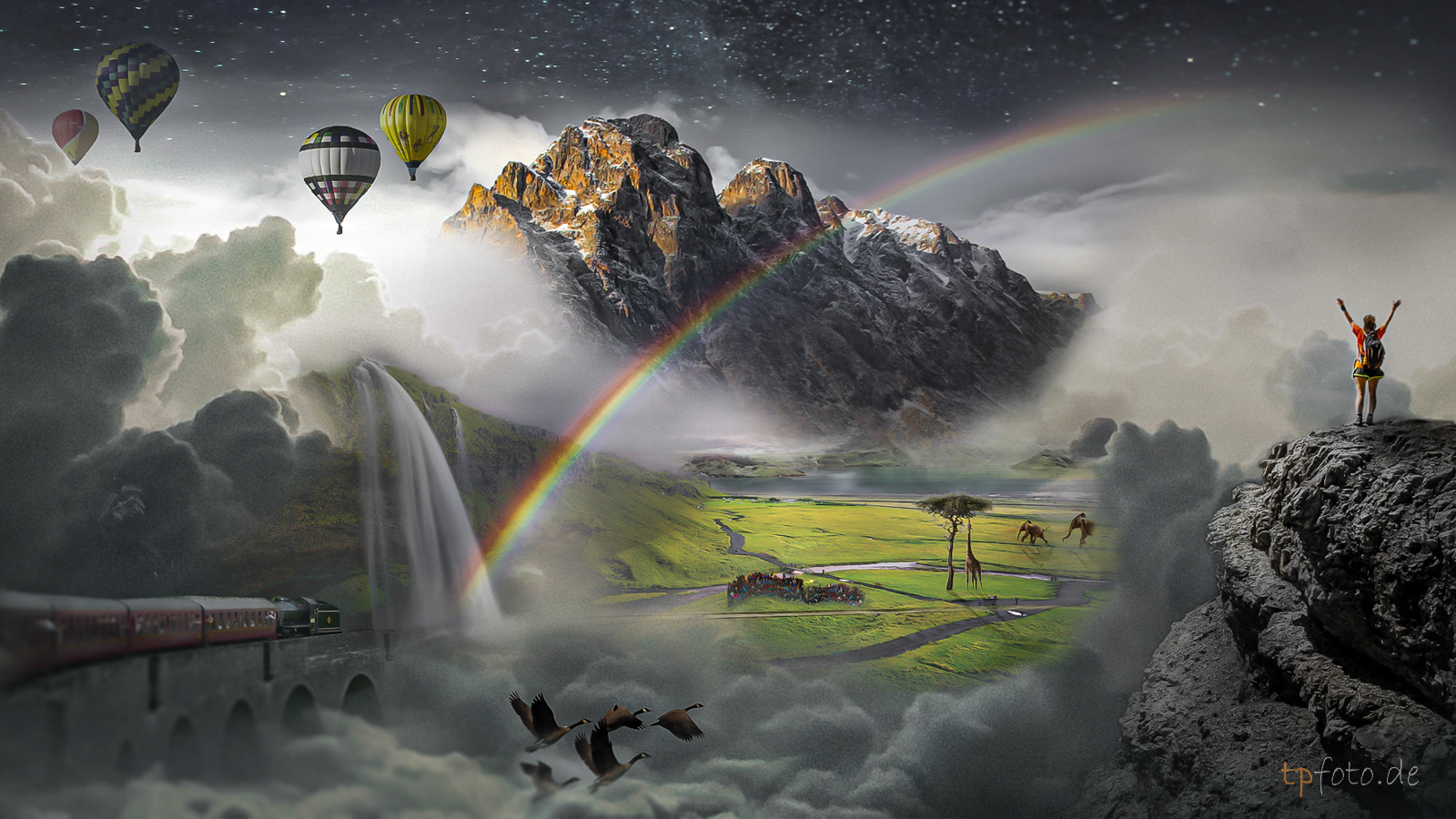 Composing in Photoshop| Train to an island