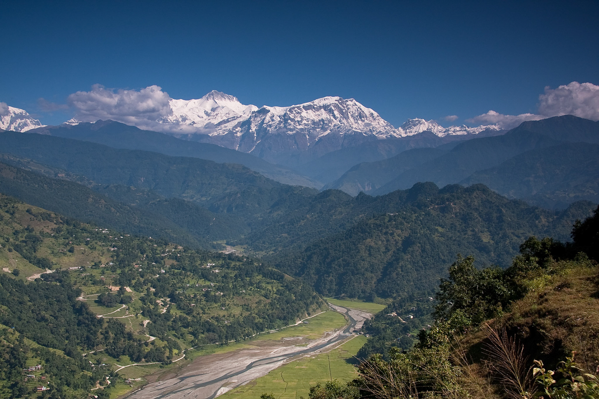 Annapurna II and Lomjung from near Tiger Mtn Lodge