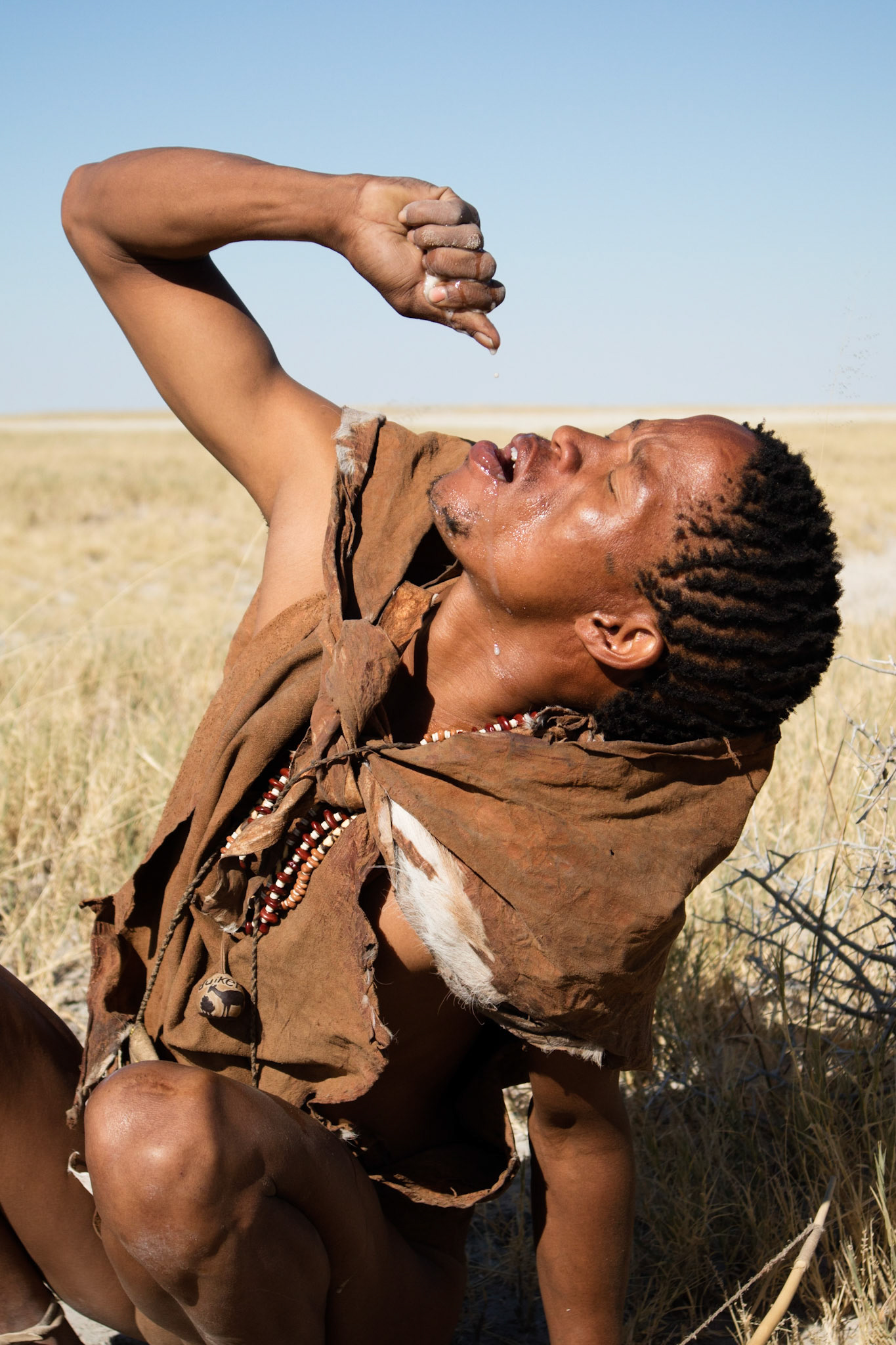 Drinking water from a tuber