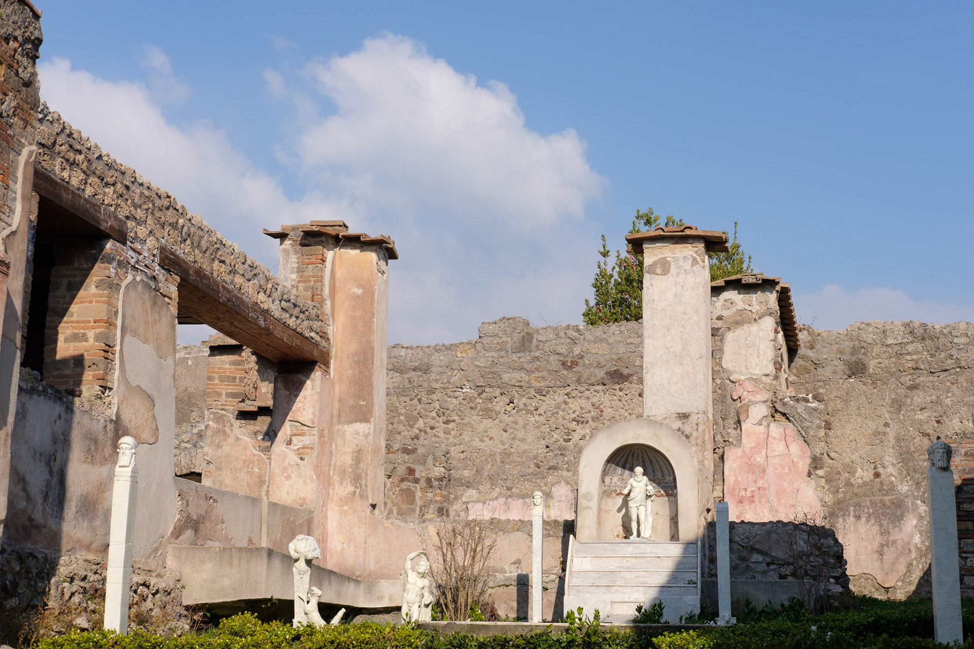 Garden with marble statues