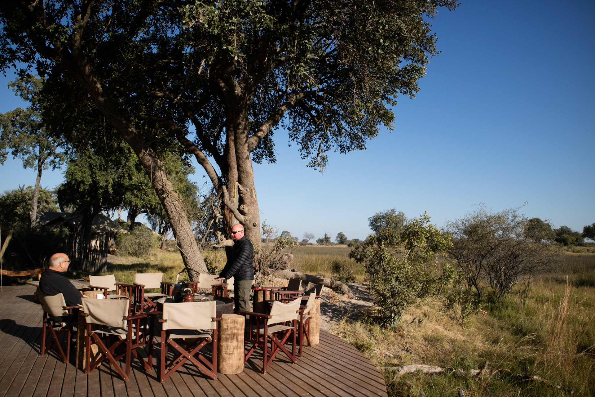 Morning coffee around the camp fire