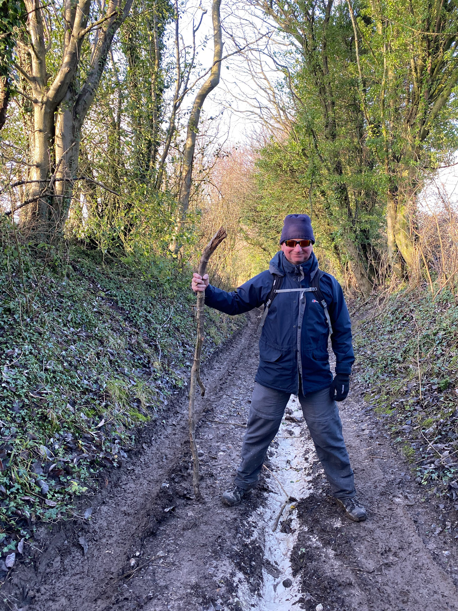 Muddy path - stick was useful