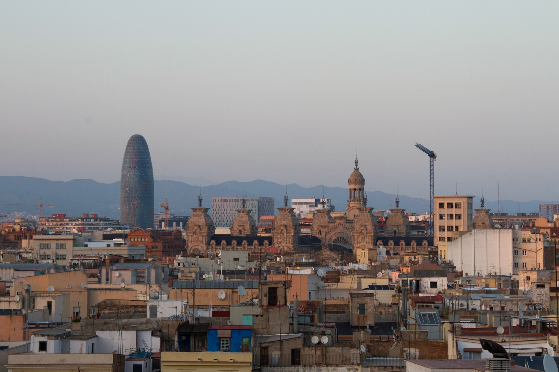 Barcelona rooftops from our hotel bar