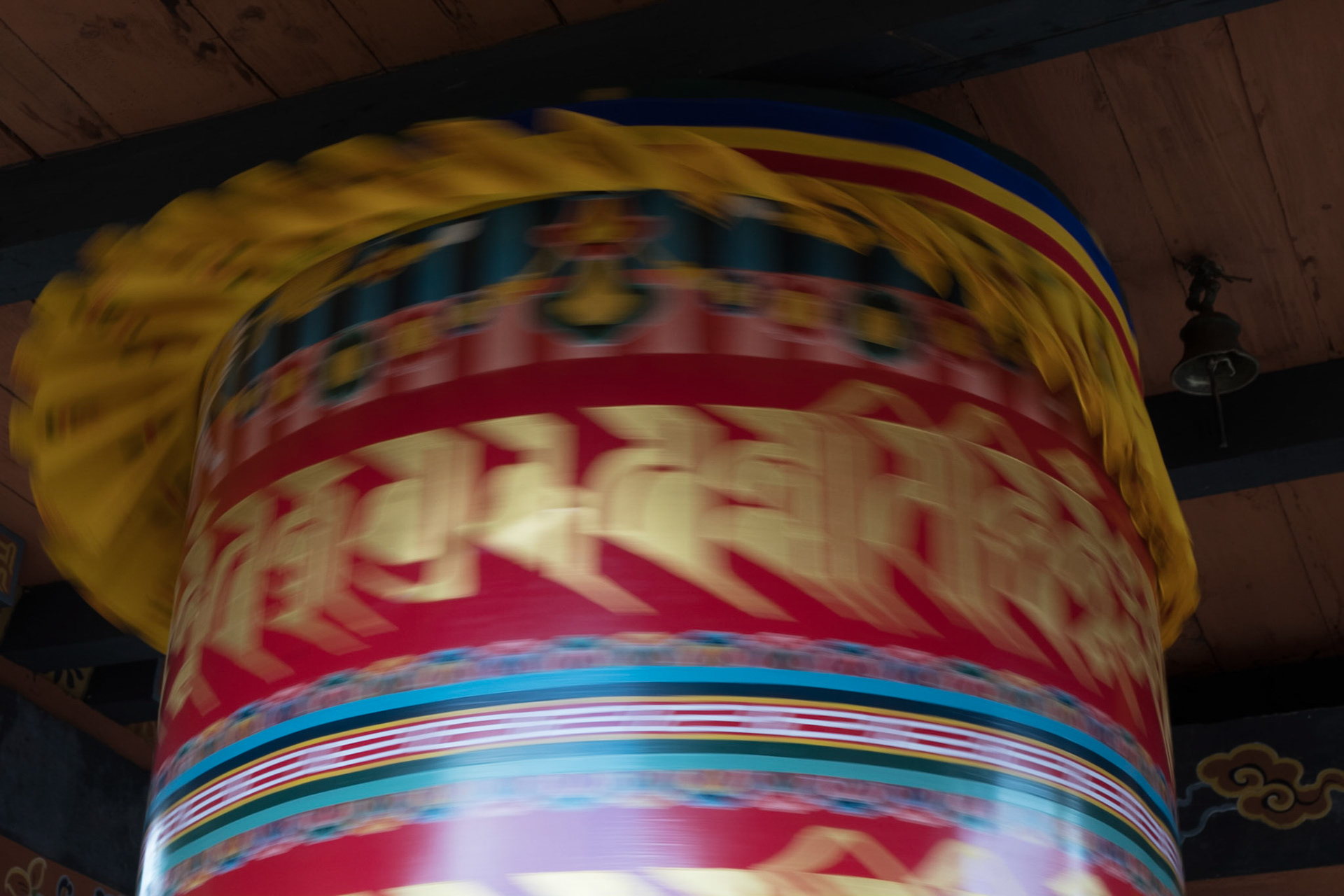 Spinning prayer wheel