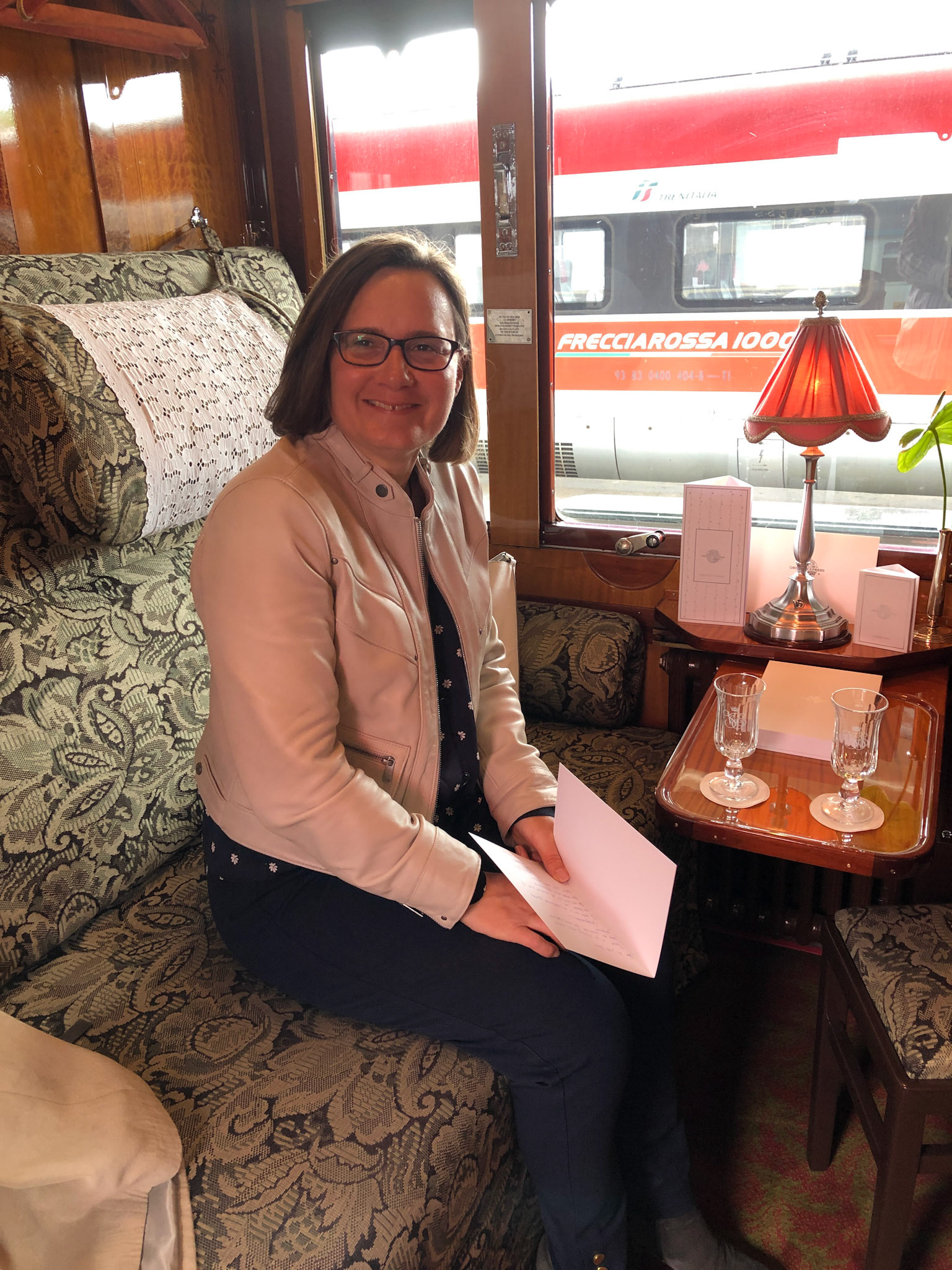 In our compartment on the Orient Express