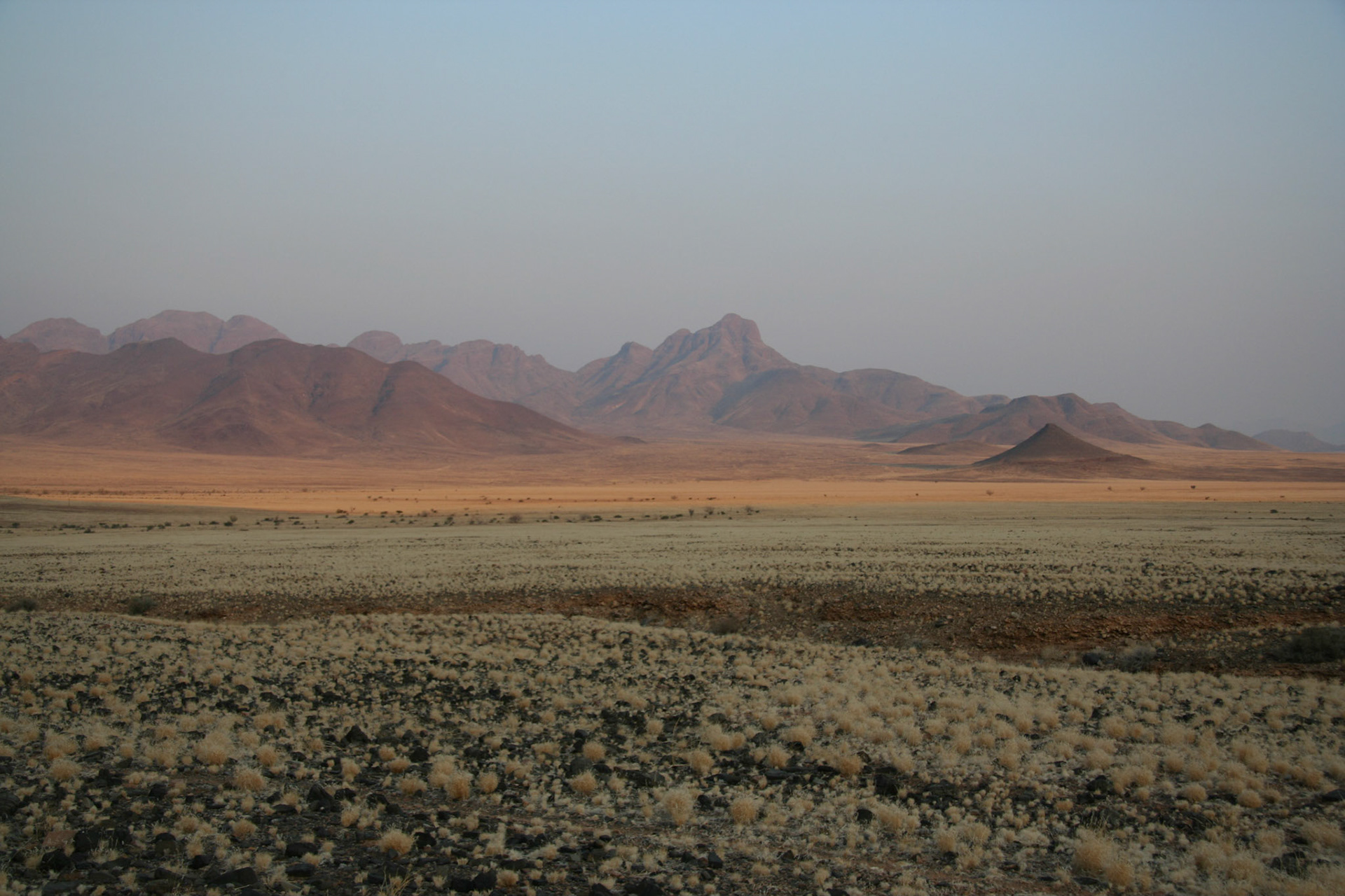 View from Sossusvlei Mtn Lodge at sunset
