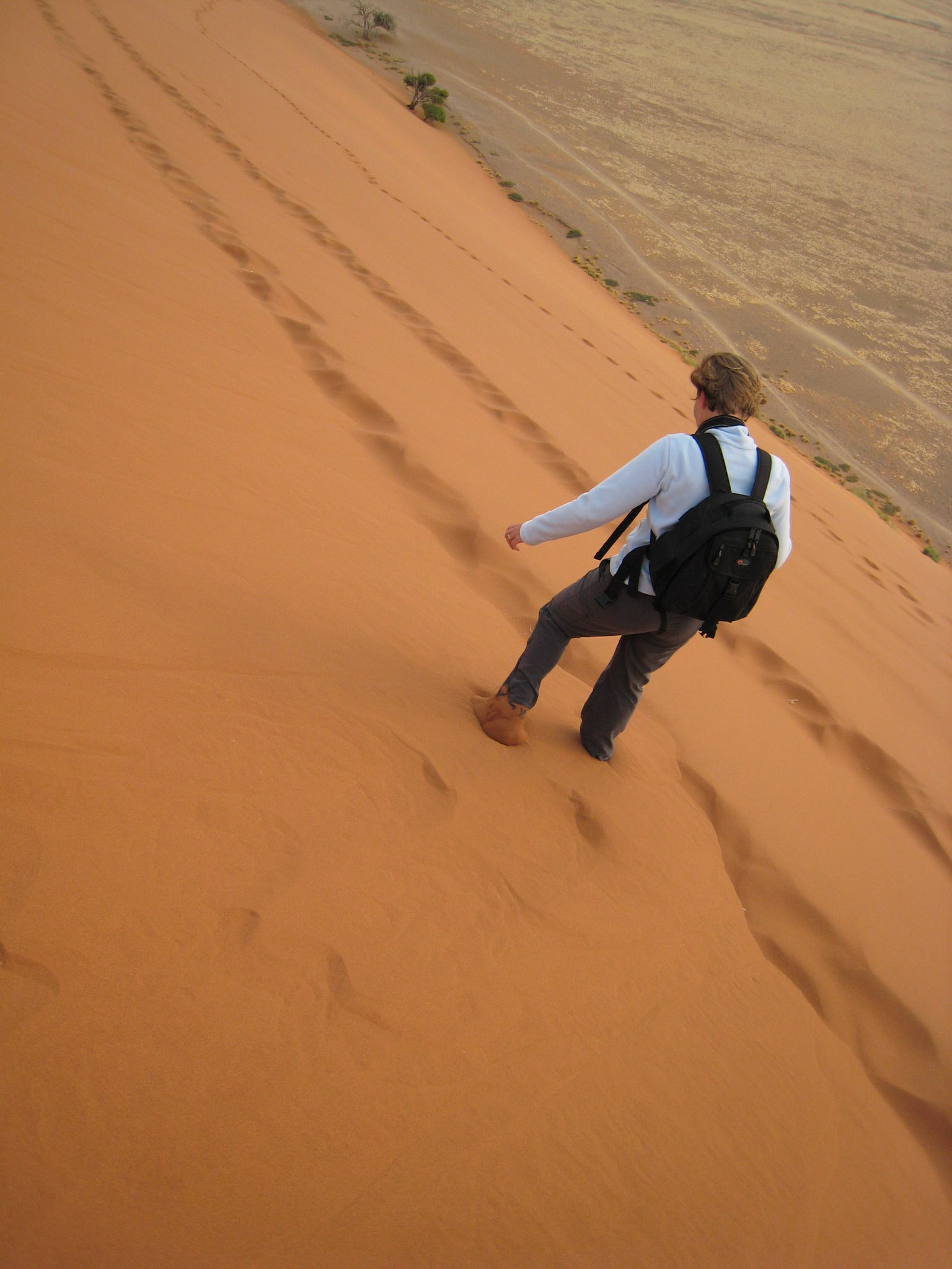 Sue walking down Dune 45