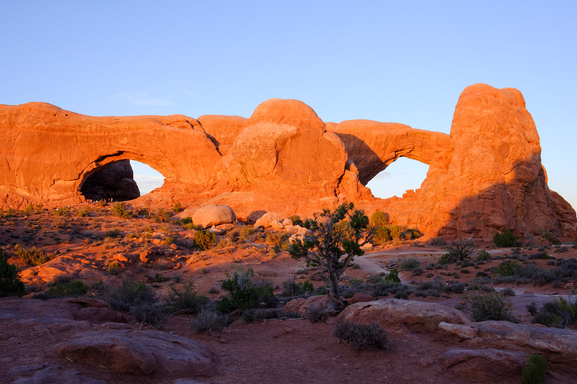 North and South Windows at sunset