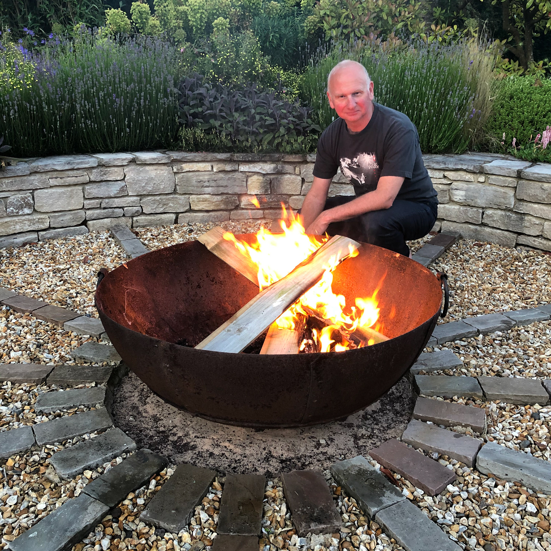 By the fire bowl