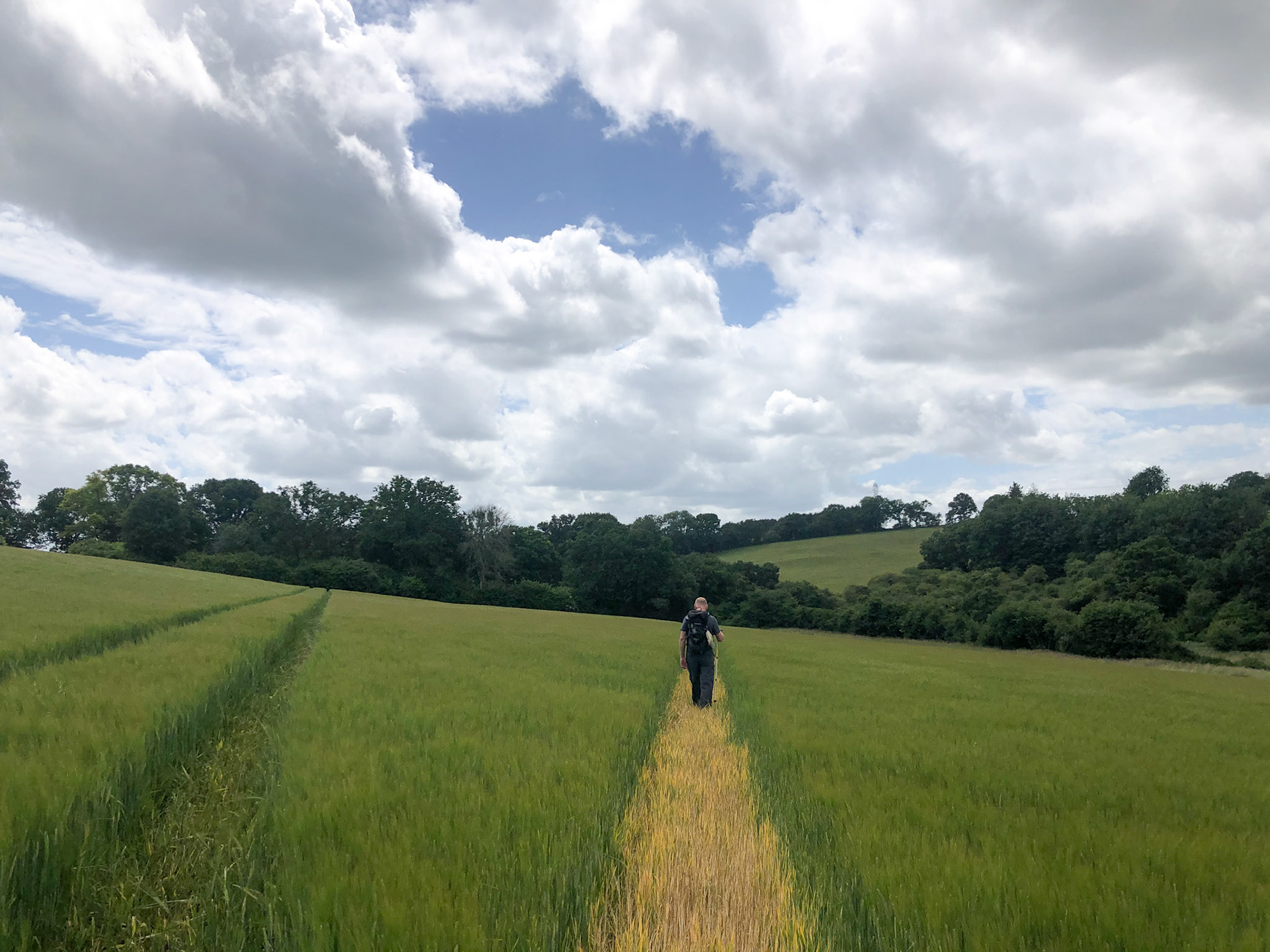 Following a path across a field
