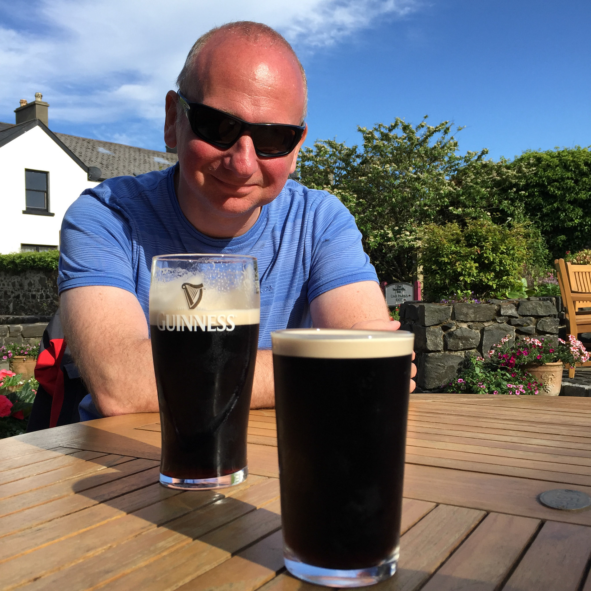 Enjoying the local guinness