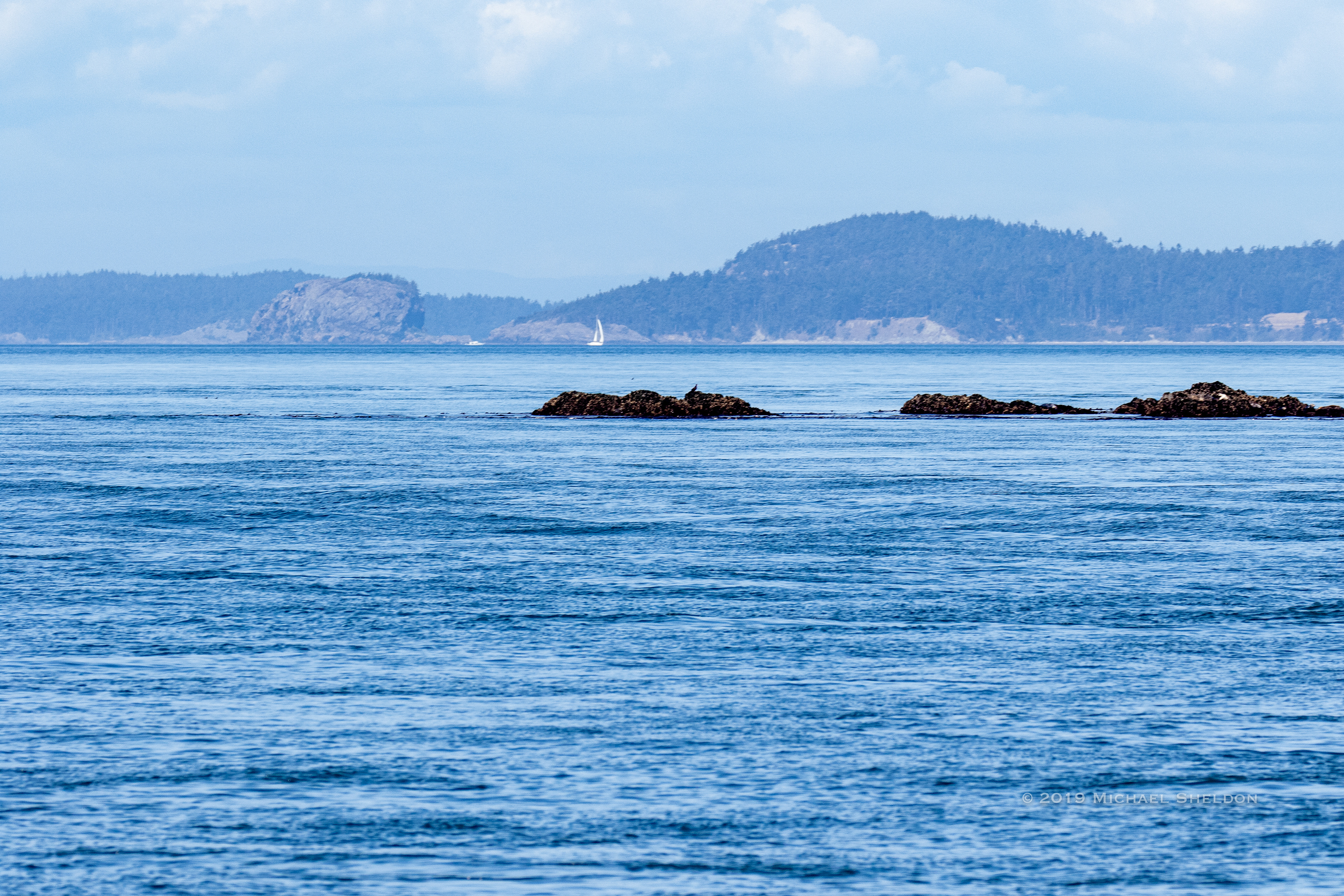 San Juans in view as we exit Deception Pass