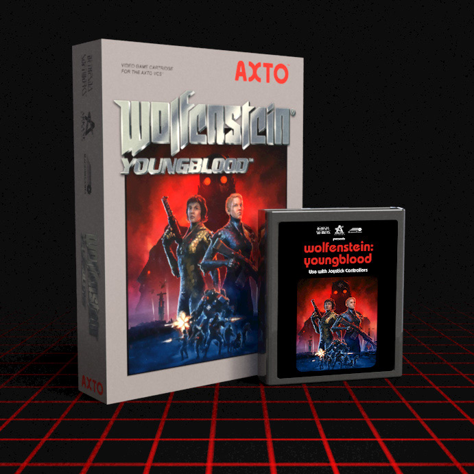 Wolfenstein: Youngblood 80s videogame packaging for social media