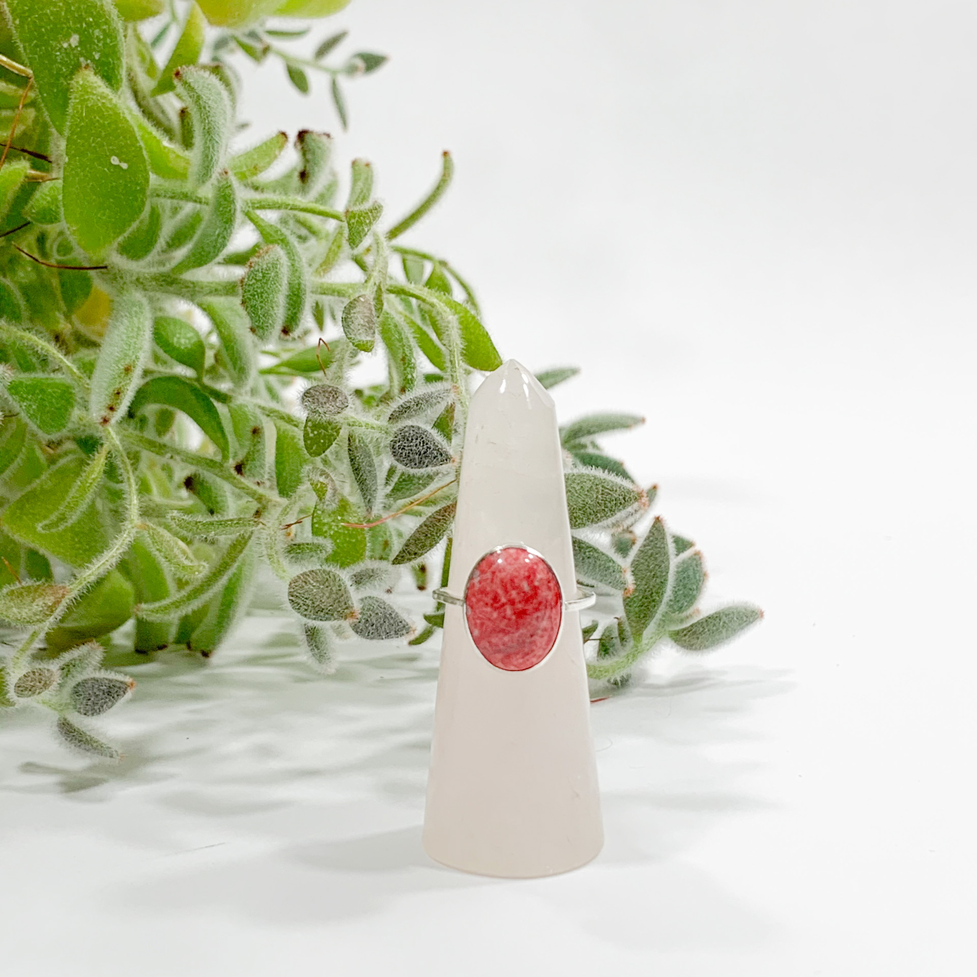 Pink-Dyed Howlite Ring