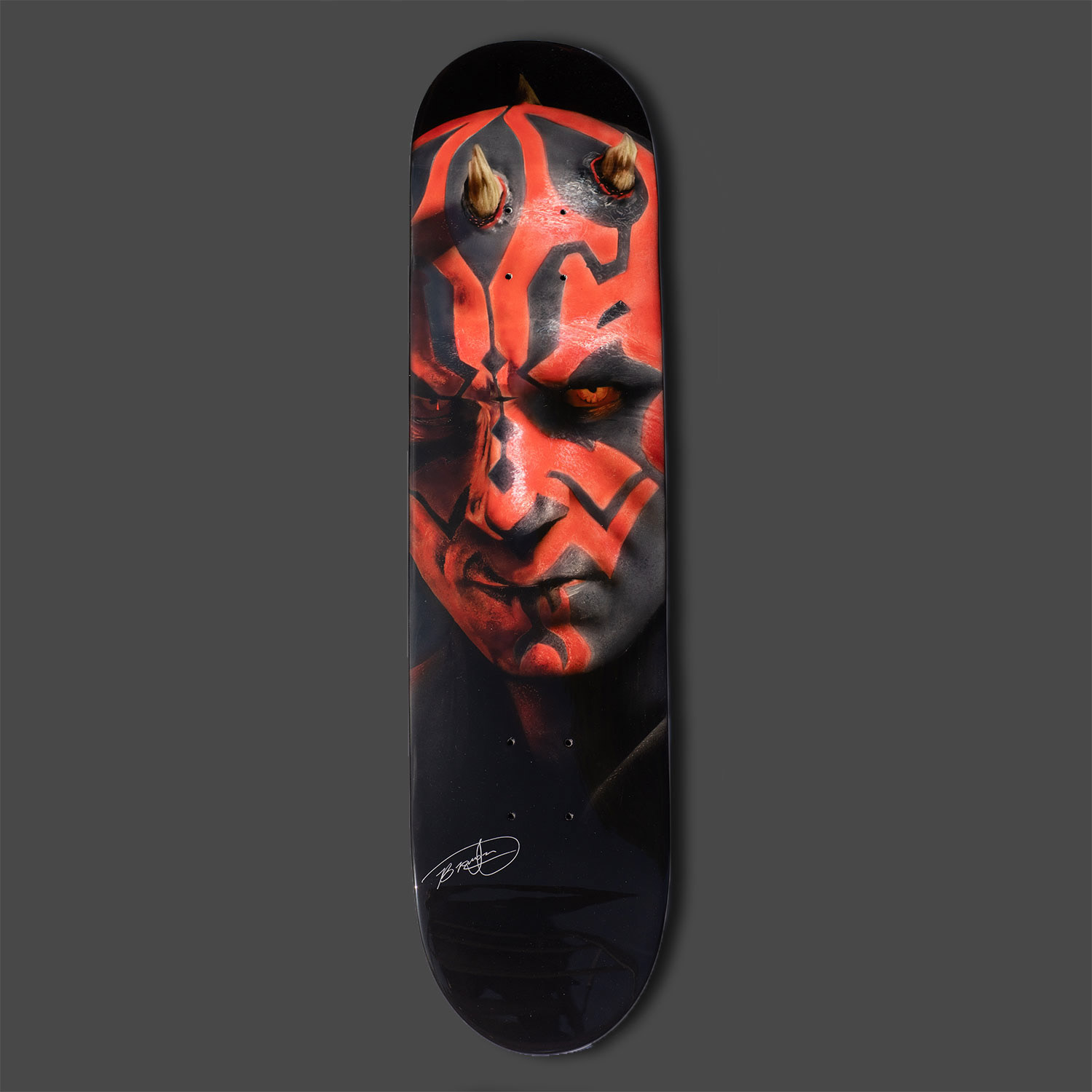 Darth Maul airbrushed skate deck.