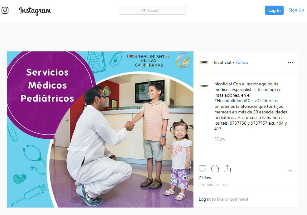 Posteriormente a la entrega de fotografías al cliente, diseñaron con su equipo de trabajo el calendario, y utilizaron también para crear diversos contenidos. Imágenes cortesía de la pagina web y redes sociales del Hospital Infantil.