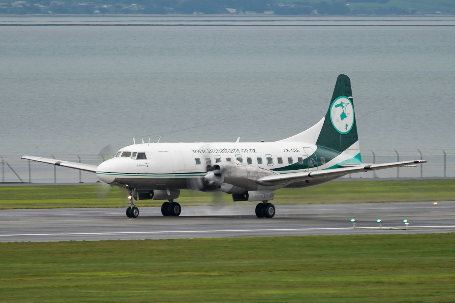 Air Chathams Convair ZK-CIE arriving in Auckland.
