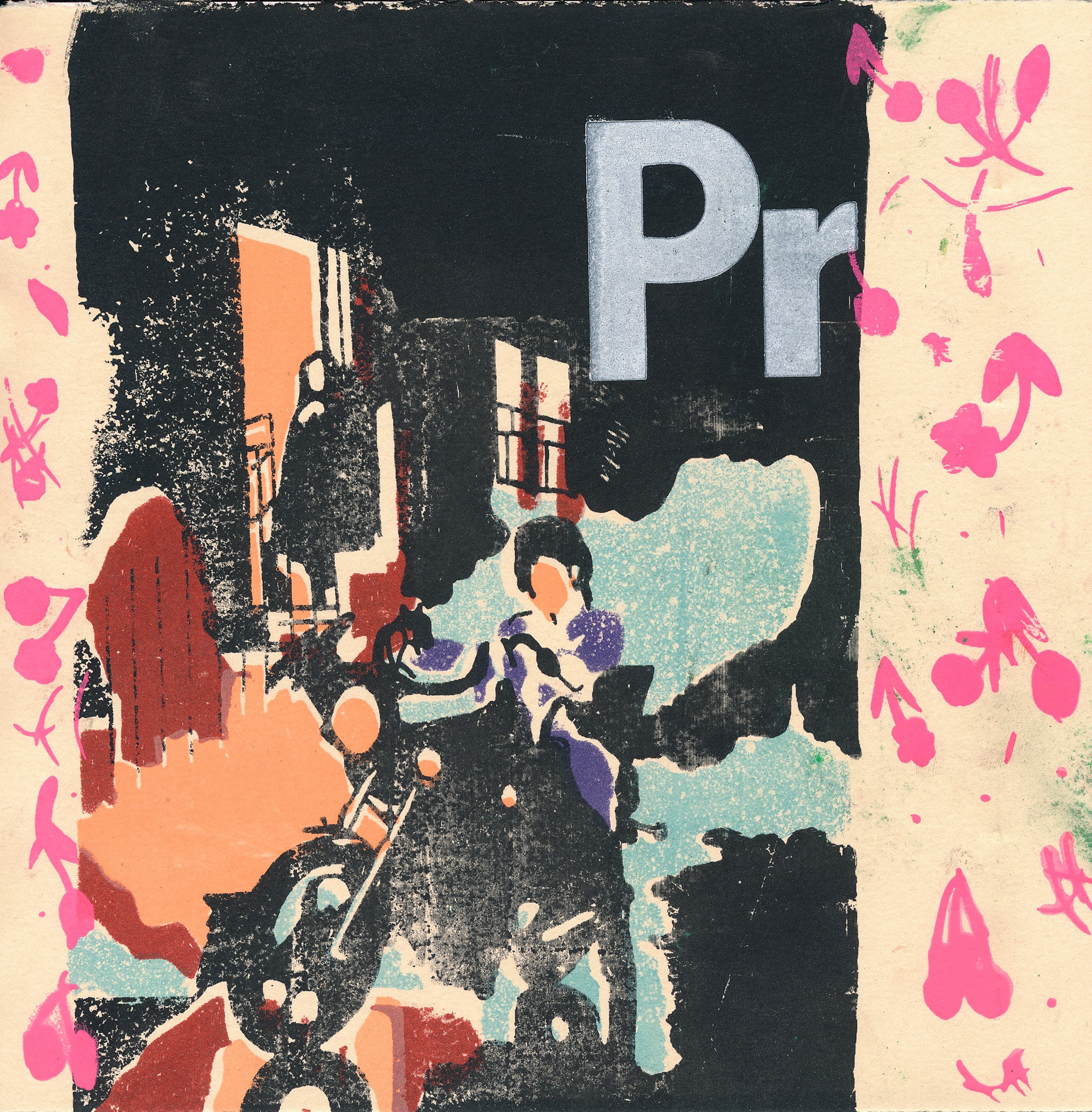 Audrianna Imka, Purple Rain, Printmaking, Hathaway Brown School, Educator: Shelly Ahern, Grade 10,  Honorable Mention