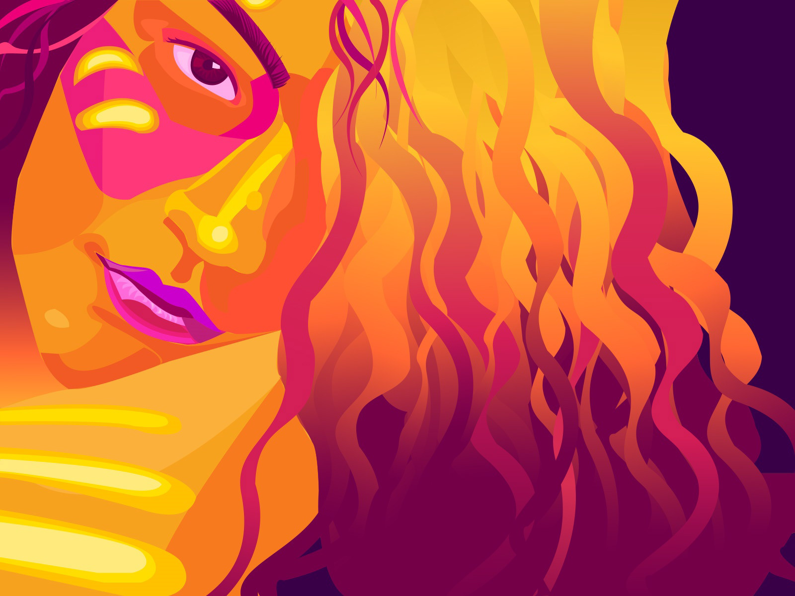 Grace Geisler, Girl on Fire, Digital Art, Kenston High School, Educator: Todd Malkus, Grade 12,  Honorable Mention