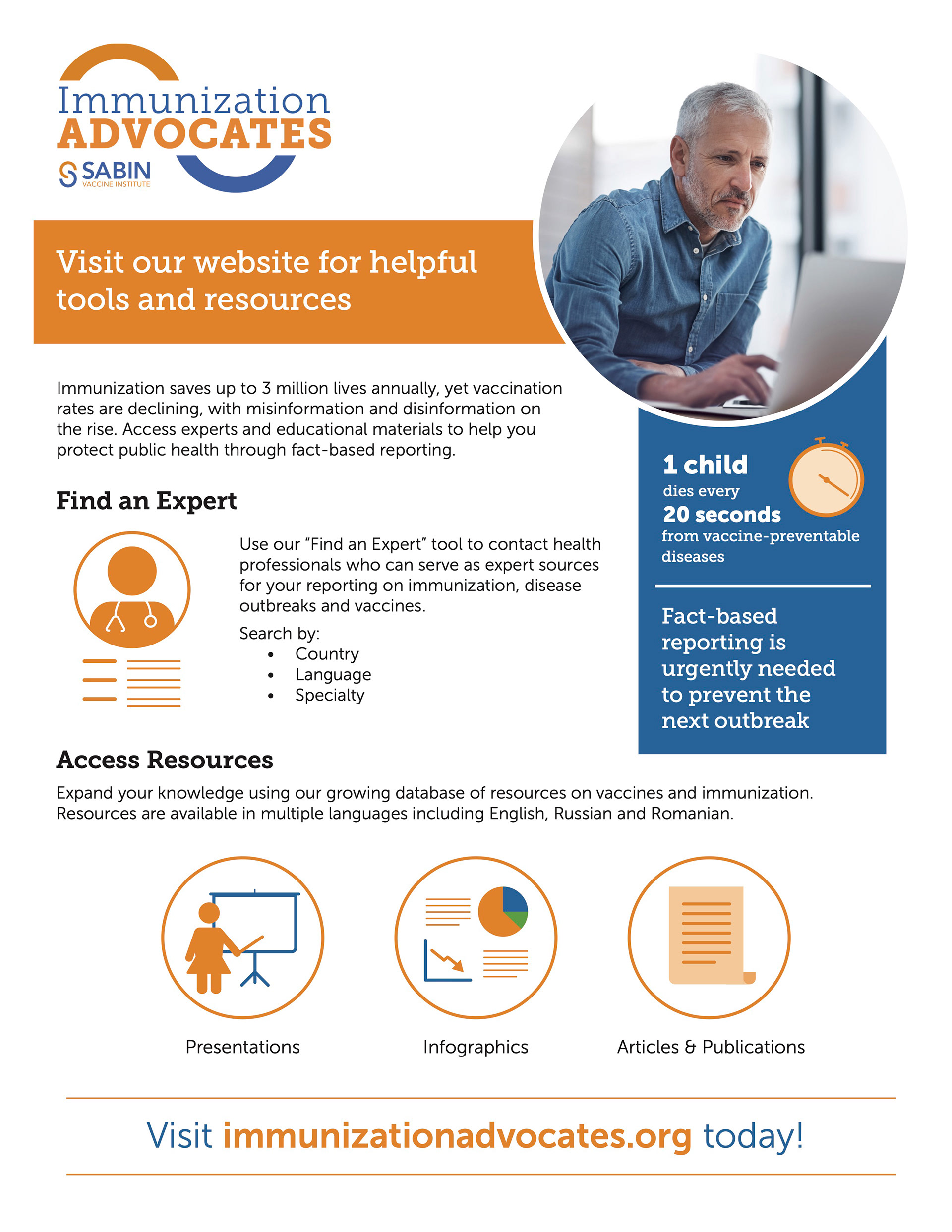 Immunization Advocates Website One Pager