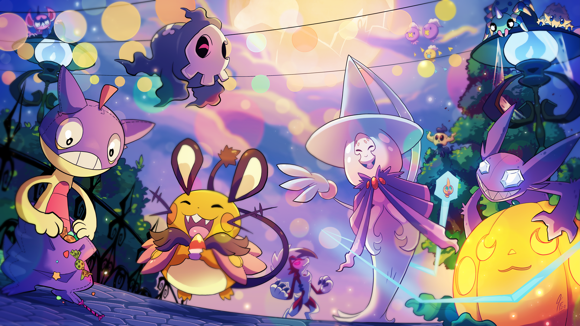 Pokemon themed background for Halloween