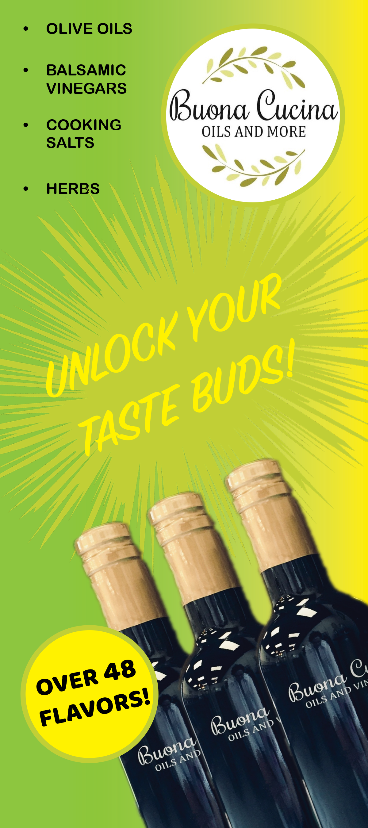 Buona Cucina Oils & More - Design and Content  (Adobe Photoshop, Illustrator & Indesign)