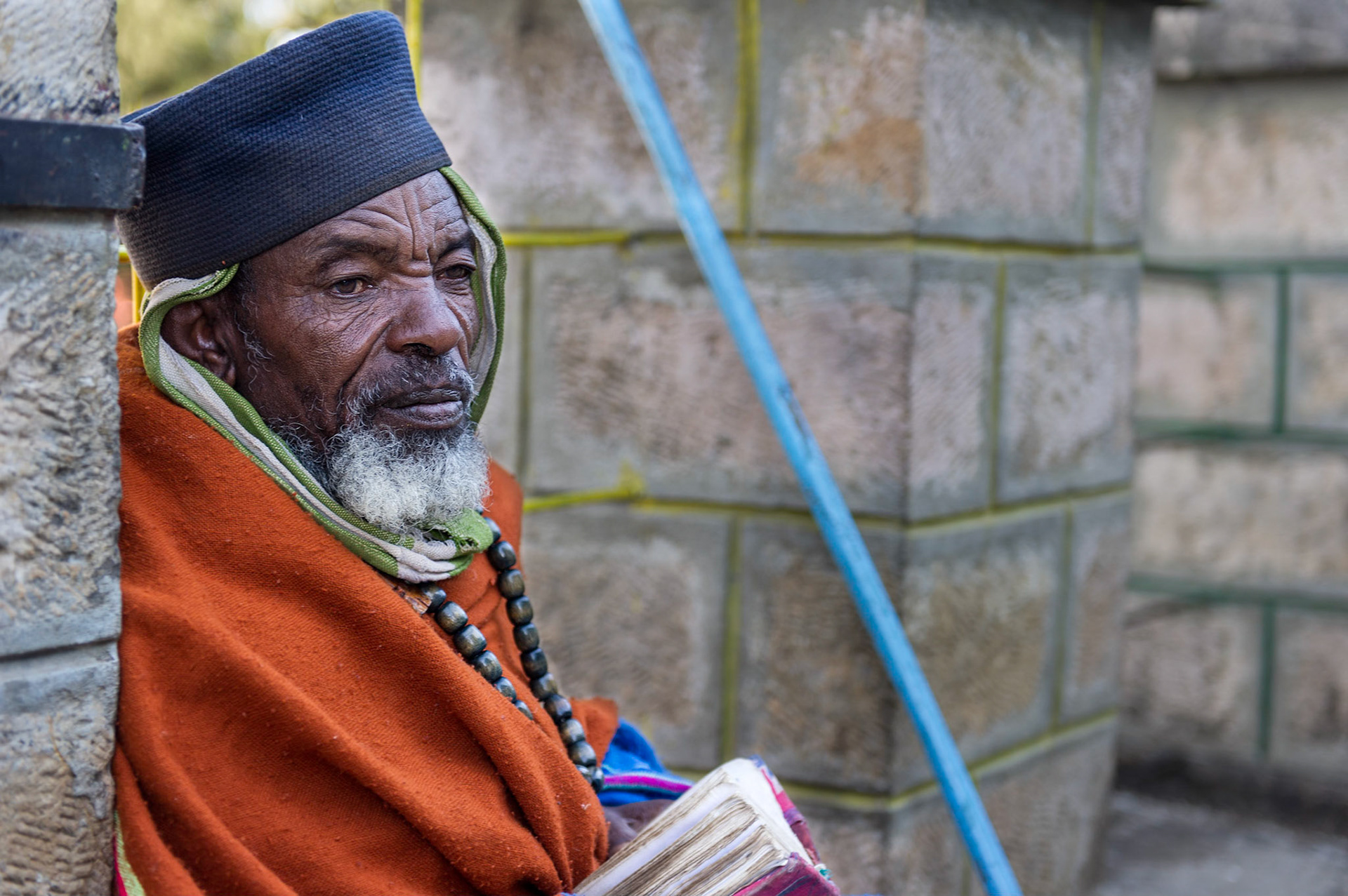 Man Praying at Entoto Mariam - Addis Ababa,  Ethiopia