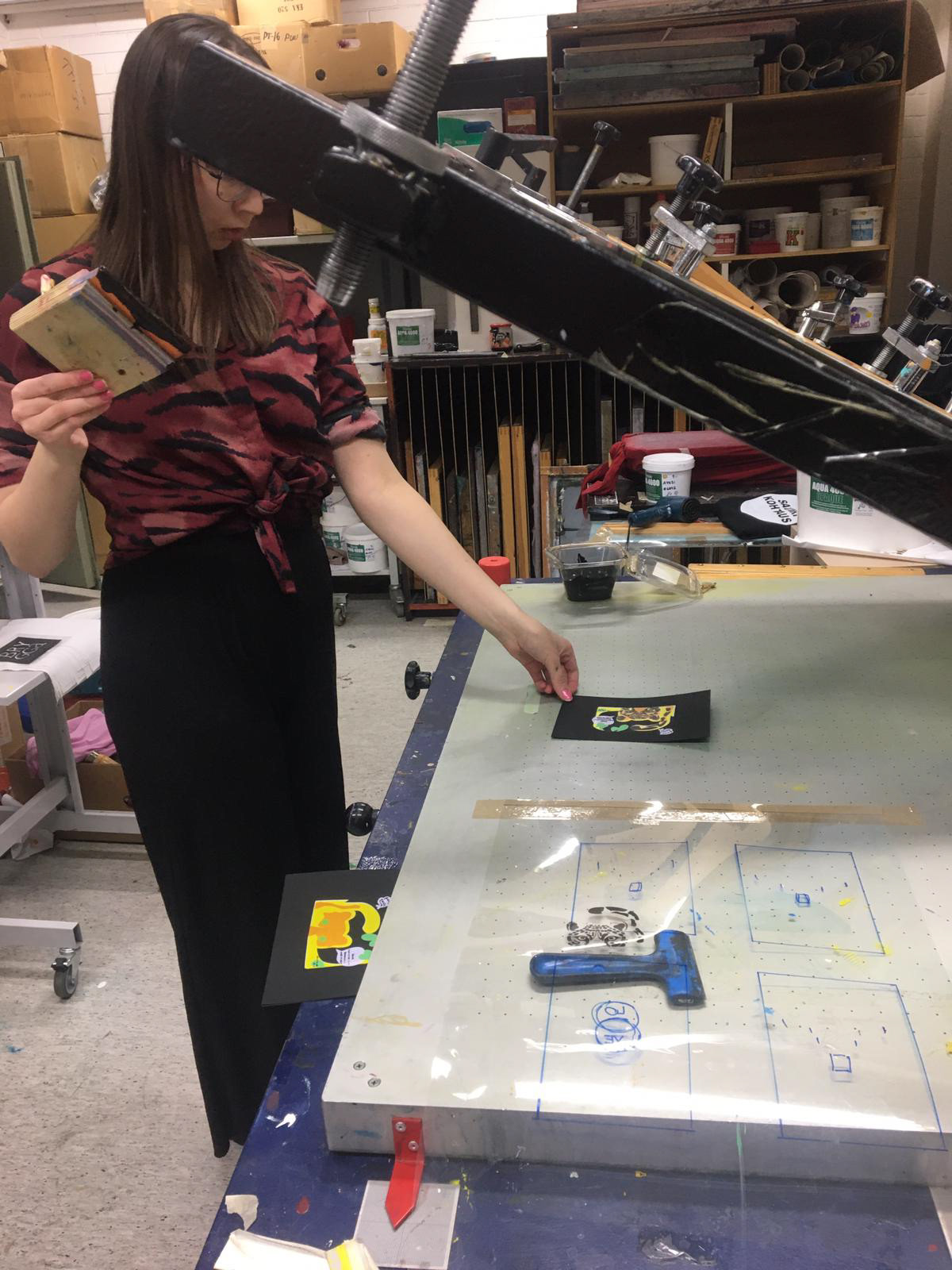 Serigraphy in use.