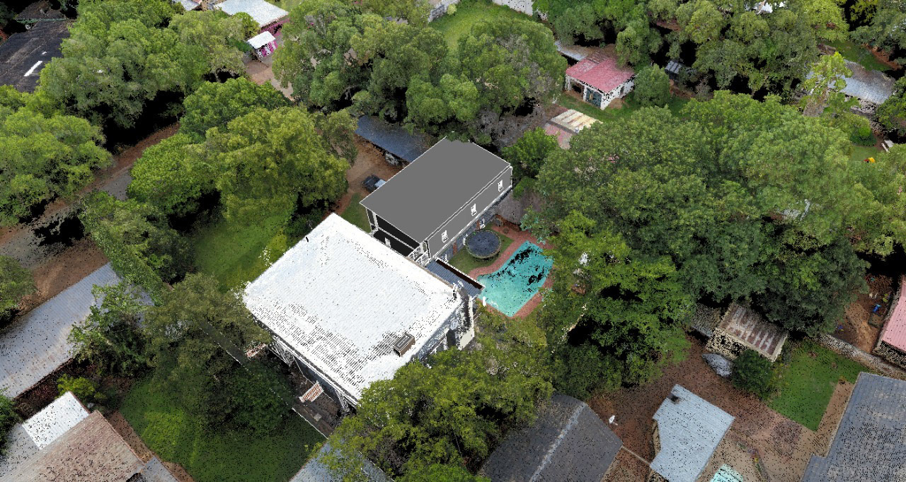 Drone Survey, Point Cloud Workflow Test - In-place point-cloud context