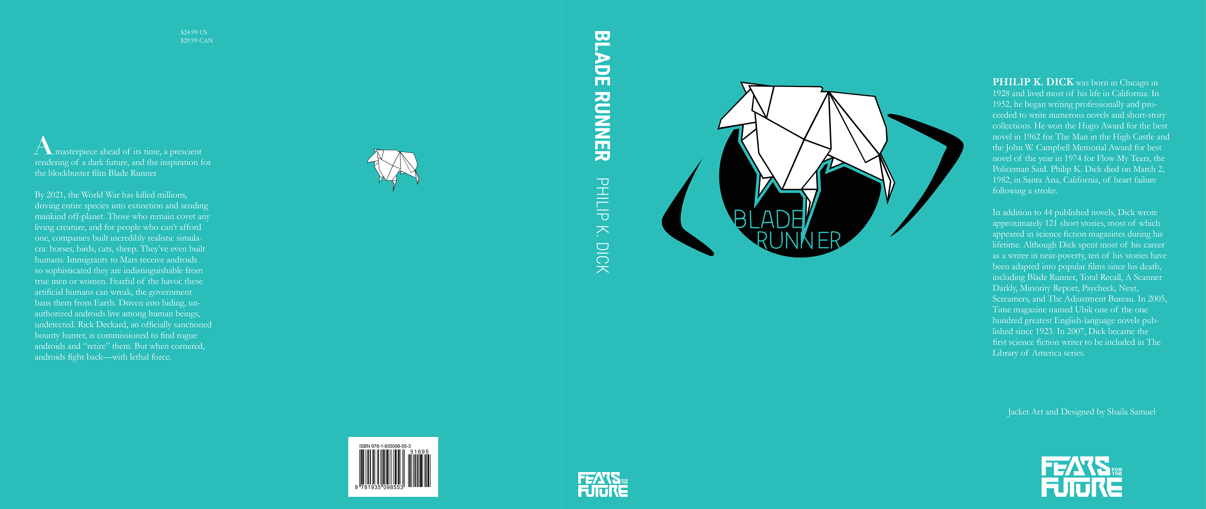Book jacket design for Blade Runner.