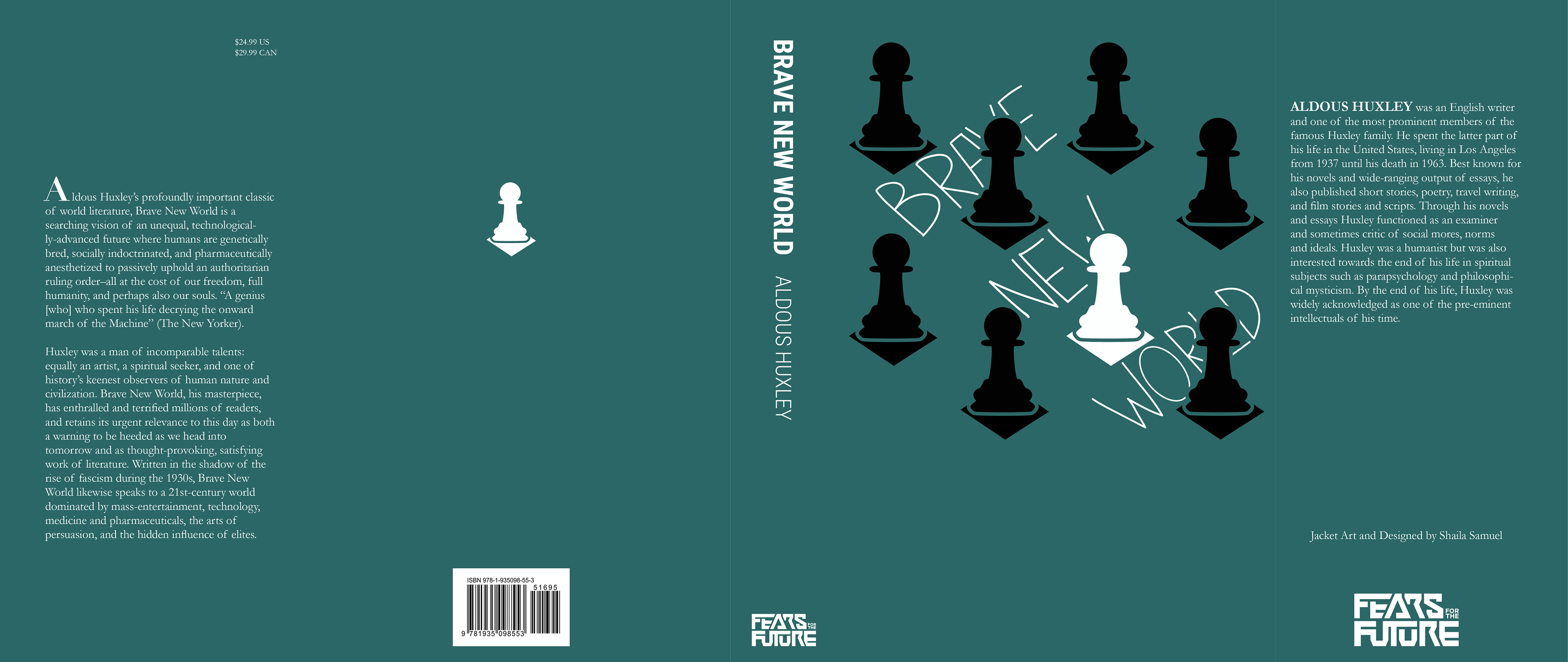 Book jacket design for Brave New World.