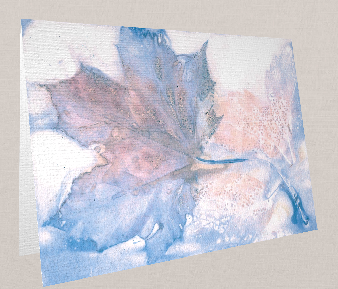 ecoprinted maple leaves on watercolour paper