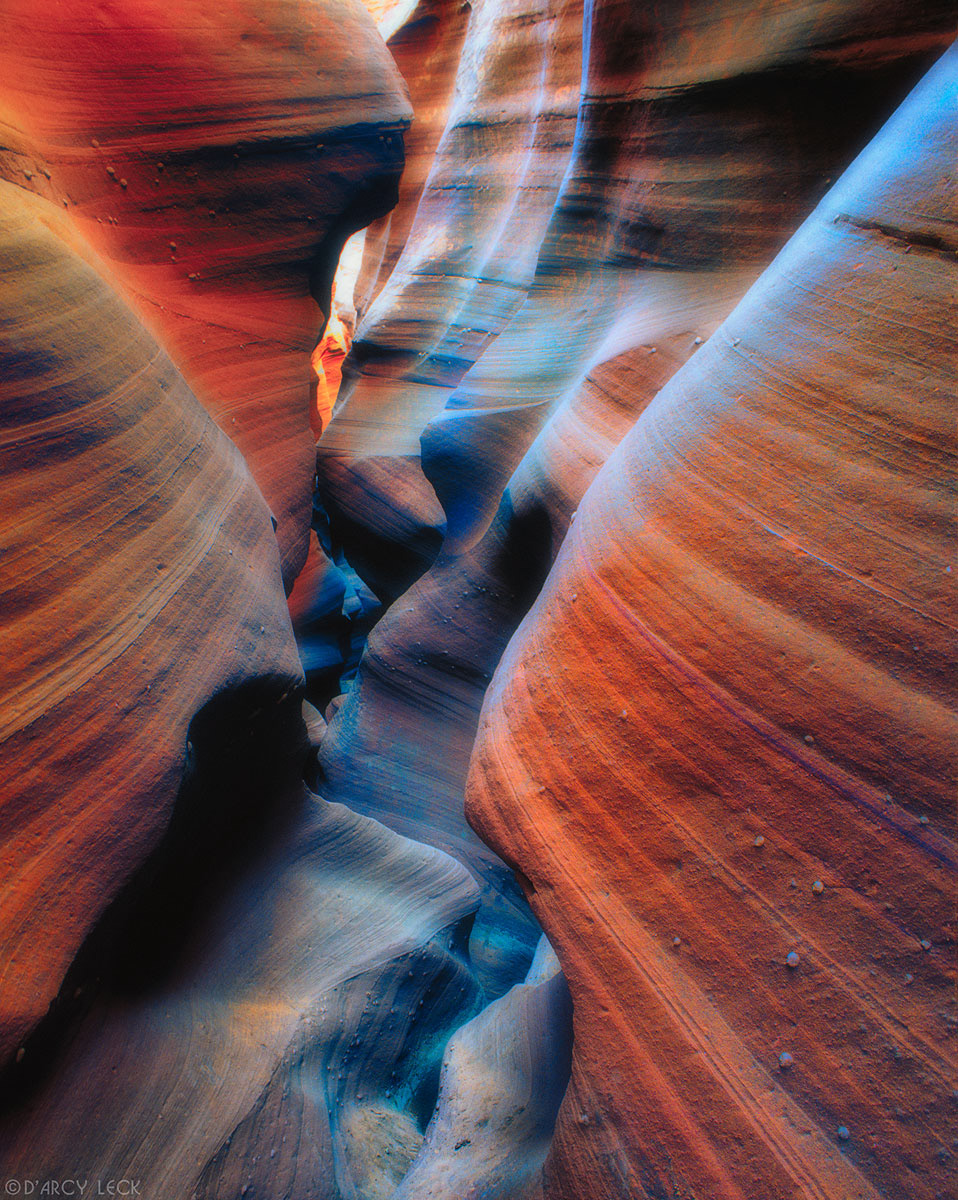 Water-sculpted slot canyon walls, Waterholes Canyon, Arizona