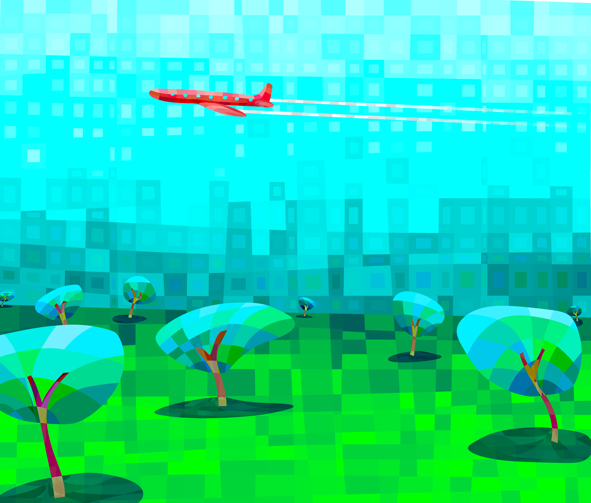 City, Plane and Park