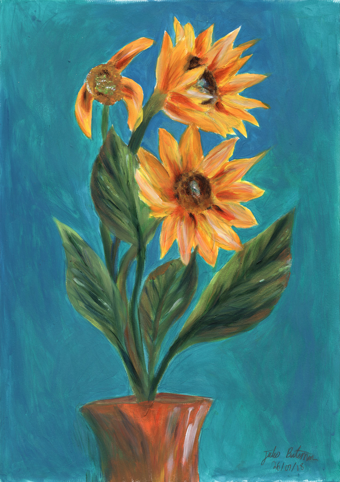 Sunflowers 2 Acrylic on Paper 2018