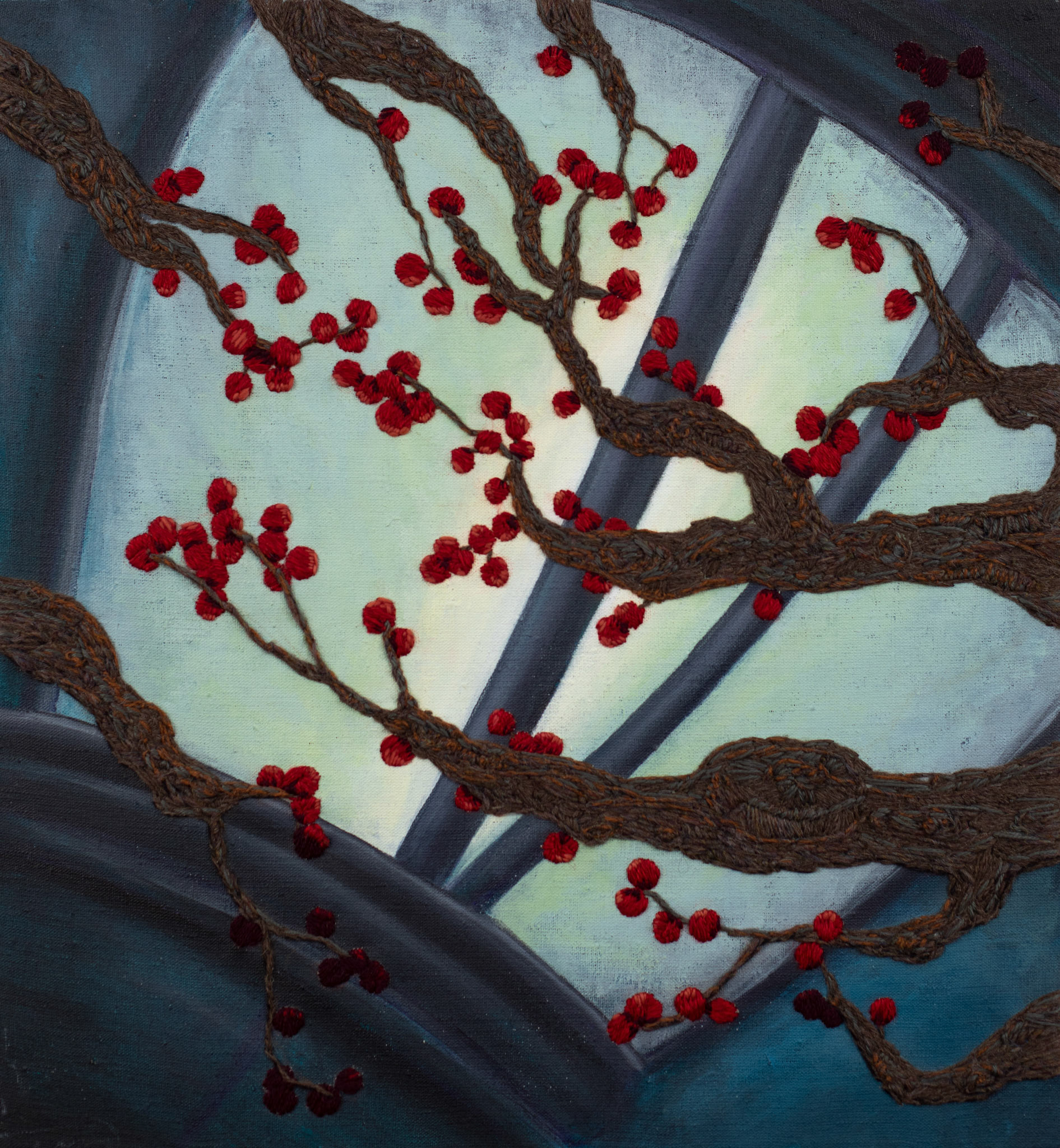 Streetlight 24"x26" (Acrylic and Wool)