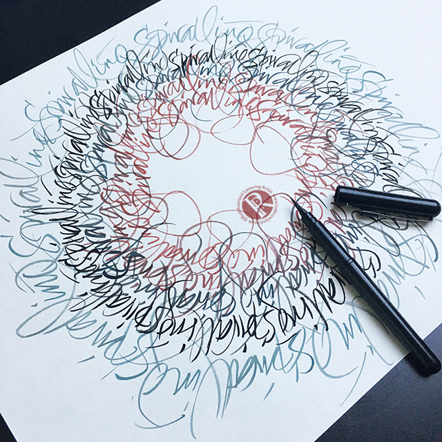 Gestural Spiral Calligram