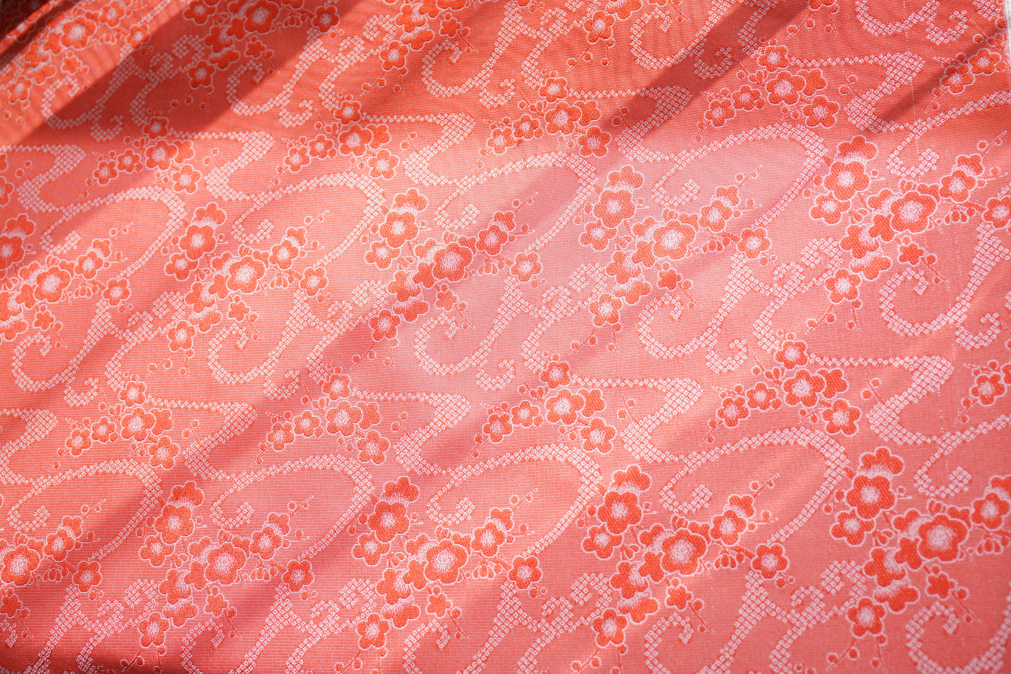 WB1 - 2xWide Unknown Fabric Bolt - Red with Cherry Blossoms, Soft