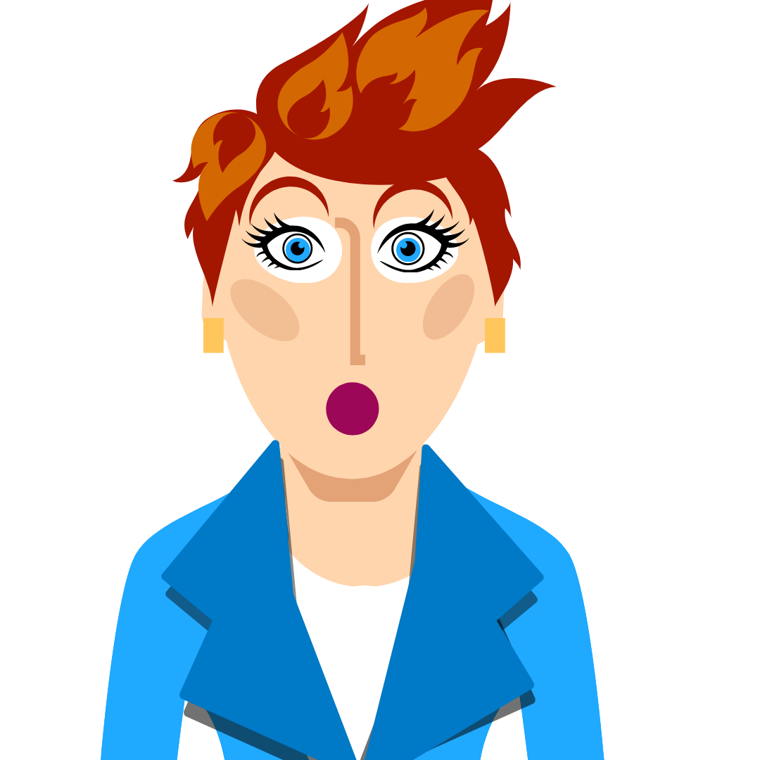 Happy Middle Aged Woman with Funky Short Red Hair