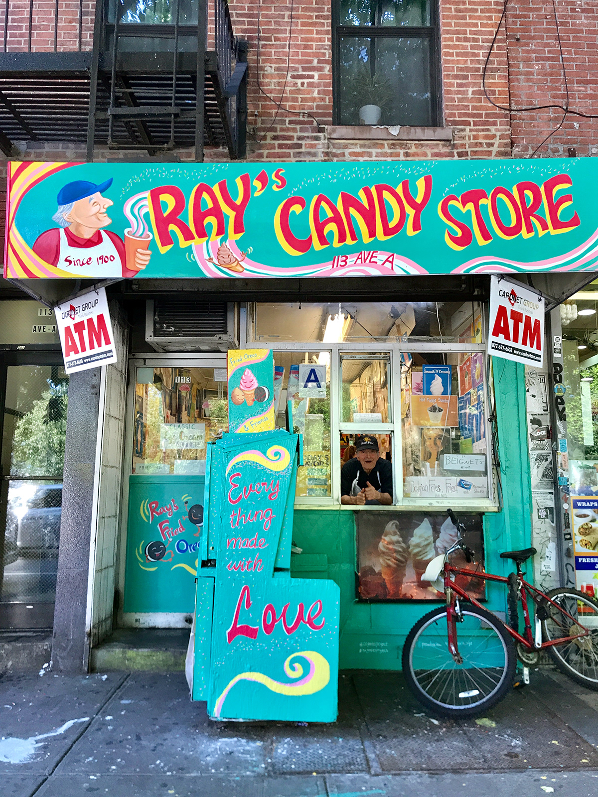 peach tao Store Front Painting Ray's Candy Store, NYC