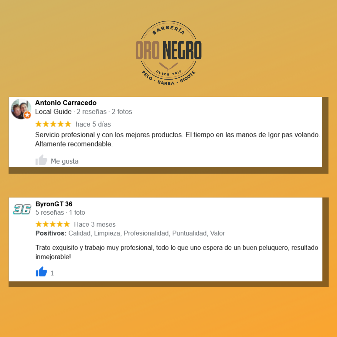 Reseñas barberia Oro Negro Vigo