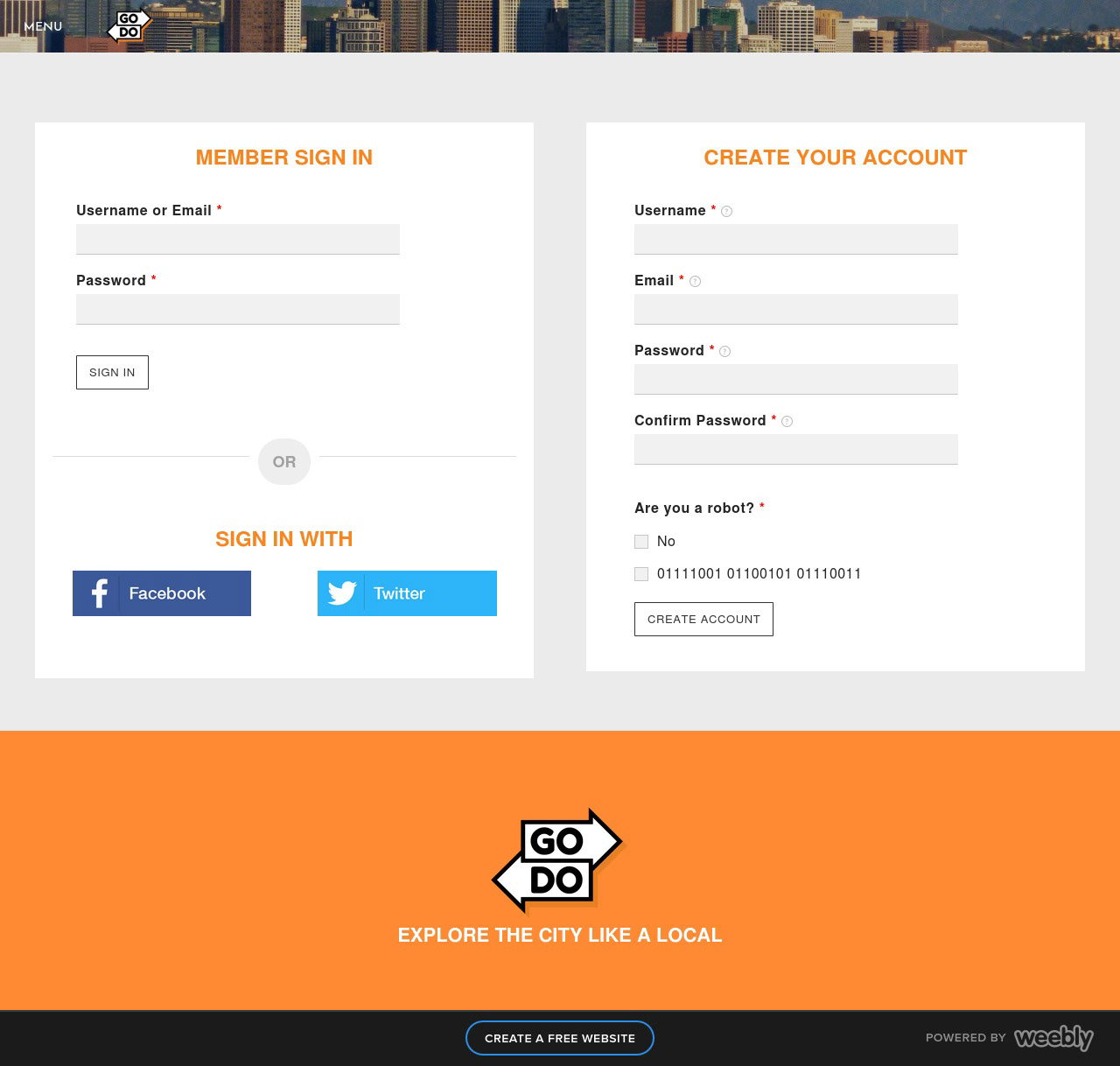 Screenshot of the GO/DO sign-in page