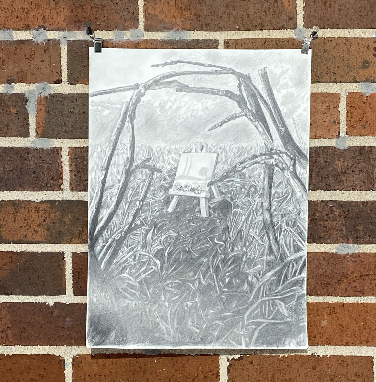Sarah Jones, "Shadow of Creation" Graphite on paper