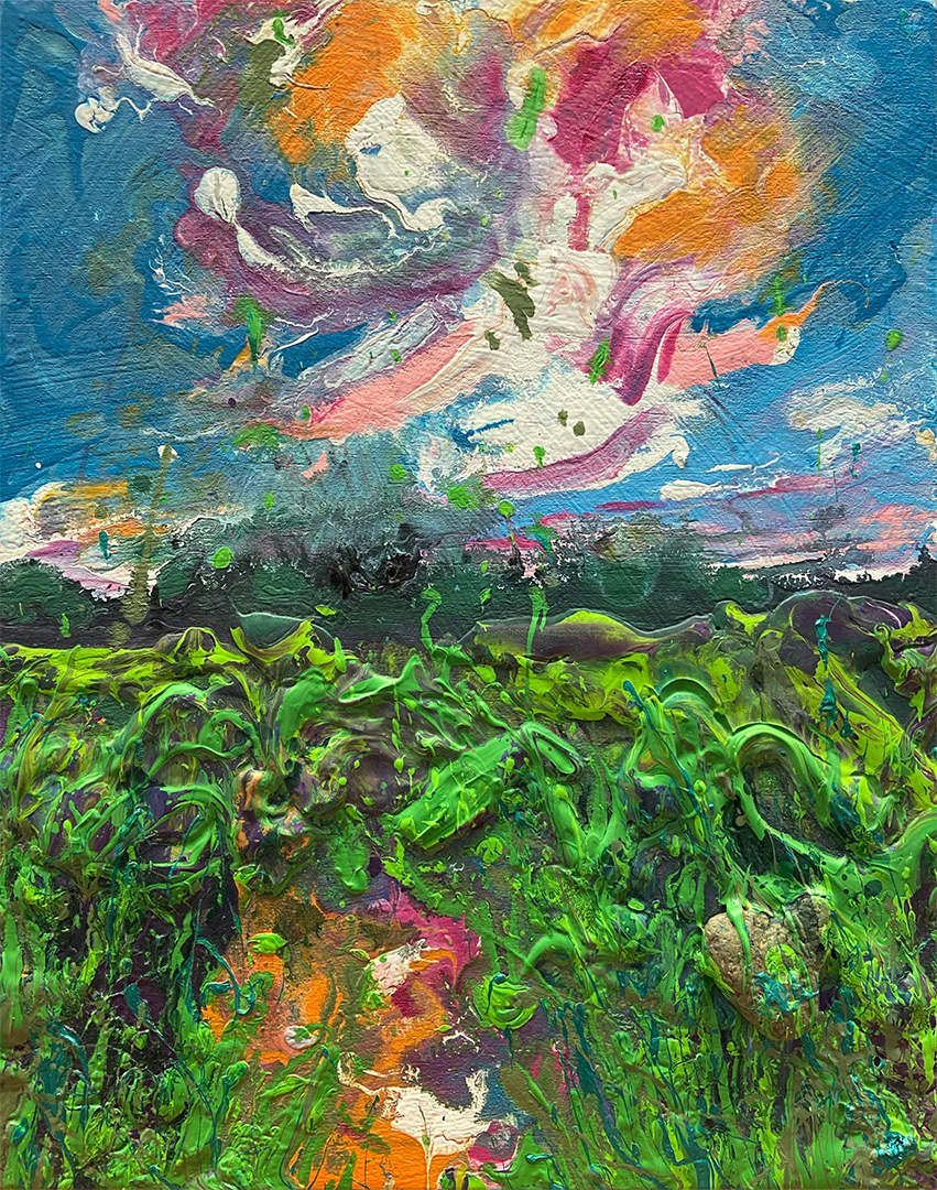 Reflection on the Prairie, 2020, Mixed media on panel