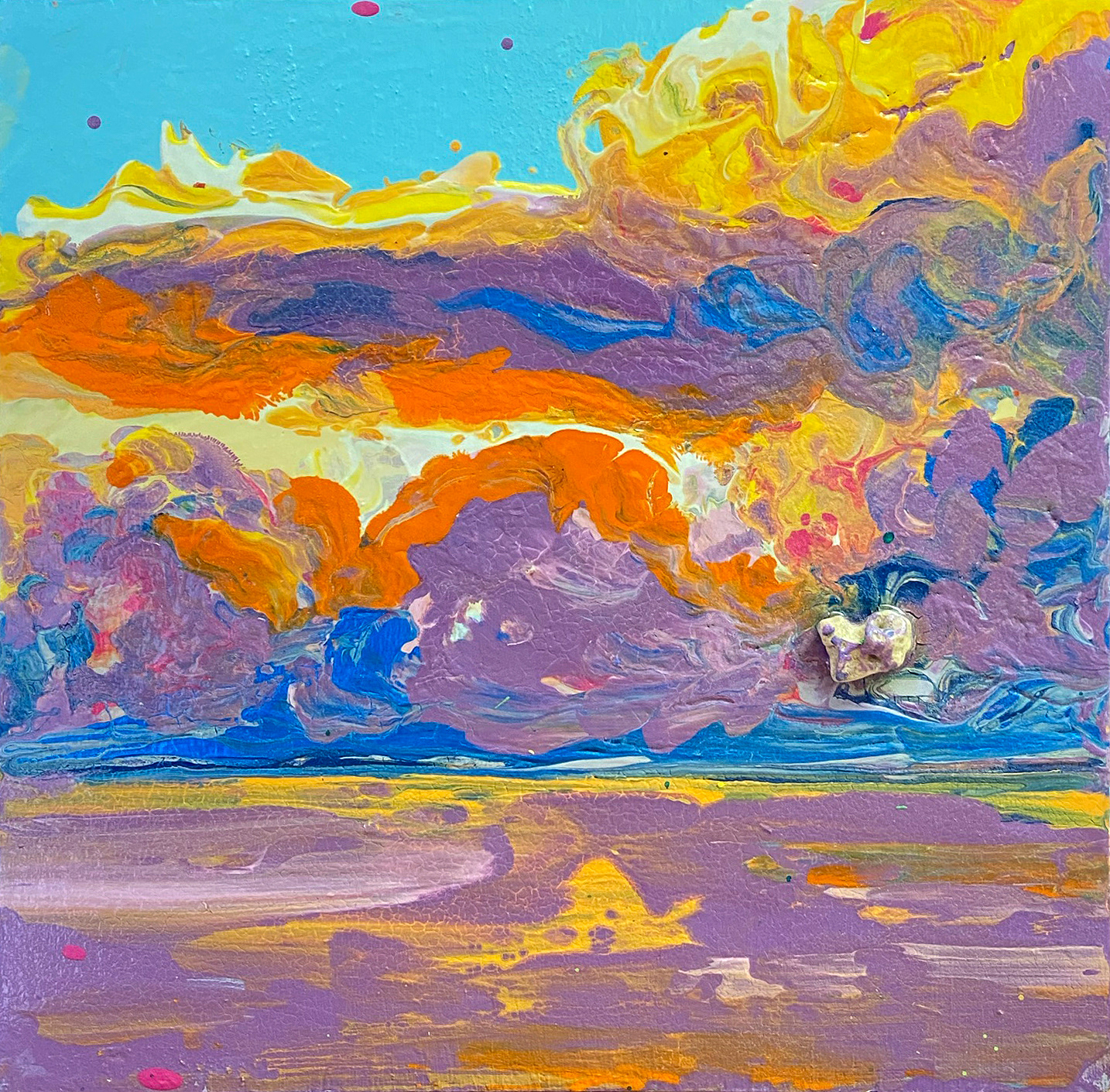 Purple Rain, 2018, Mixed media on panel